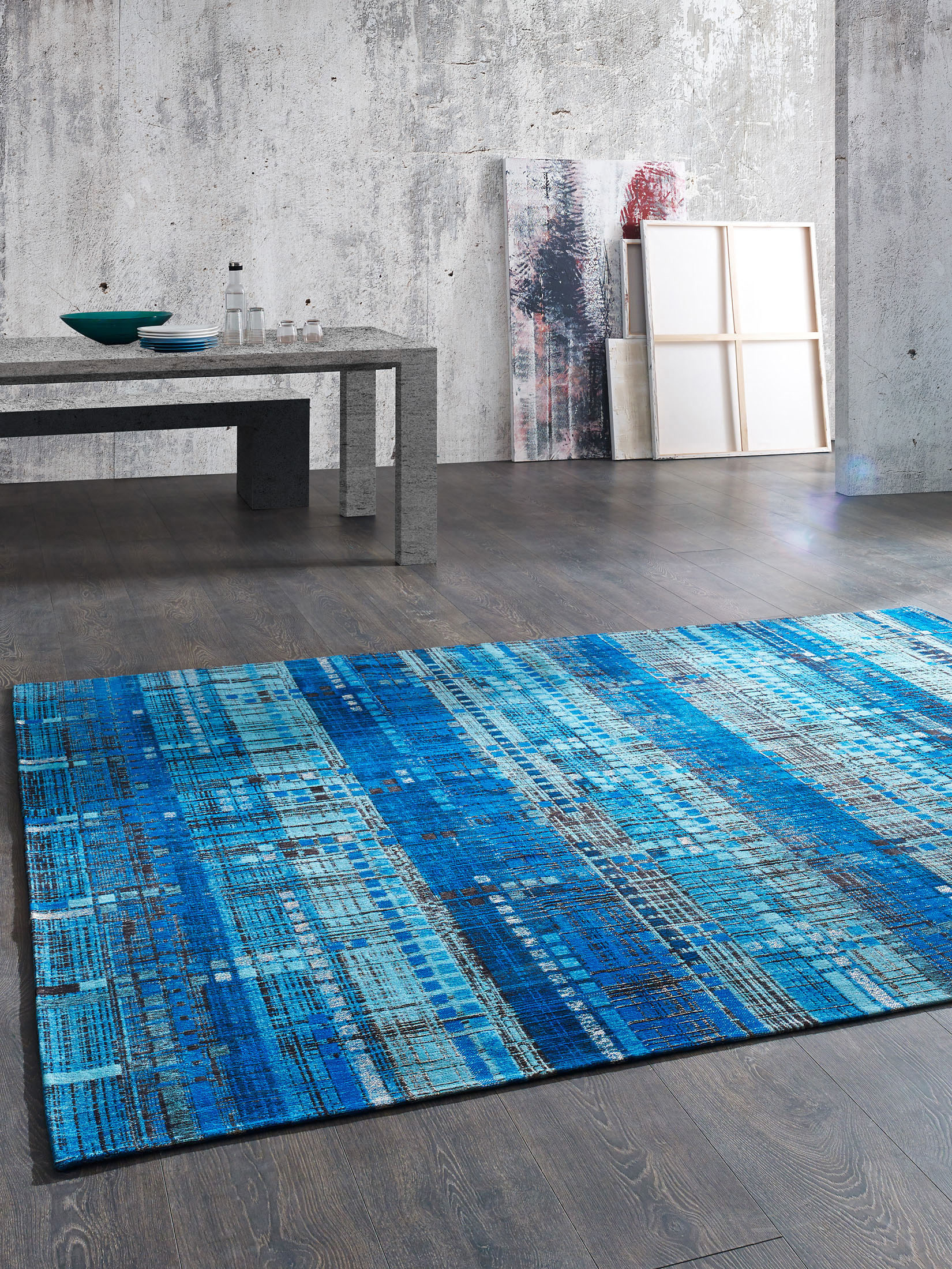 VintageTeppich von Kibek Metropolis in Blau, 200 x 280 cm