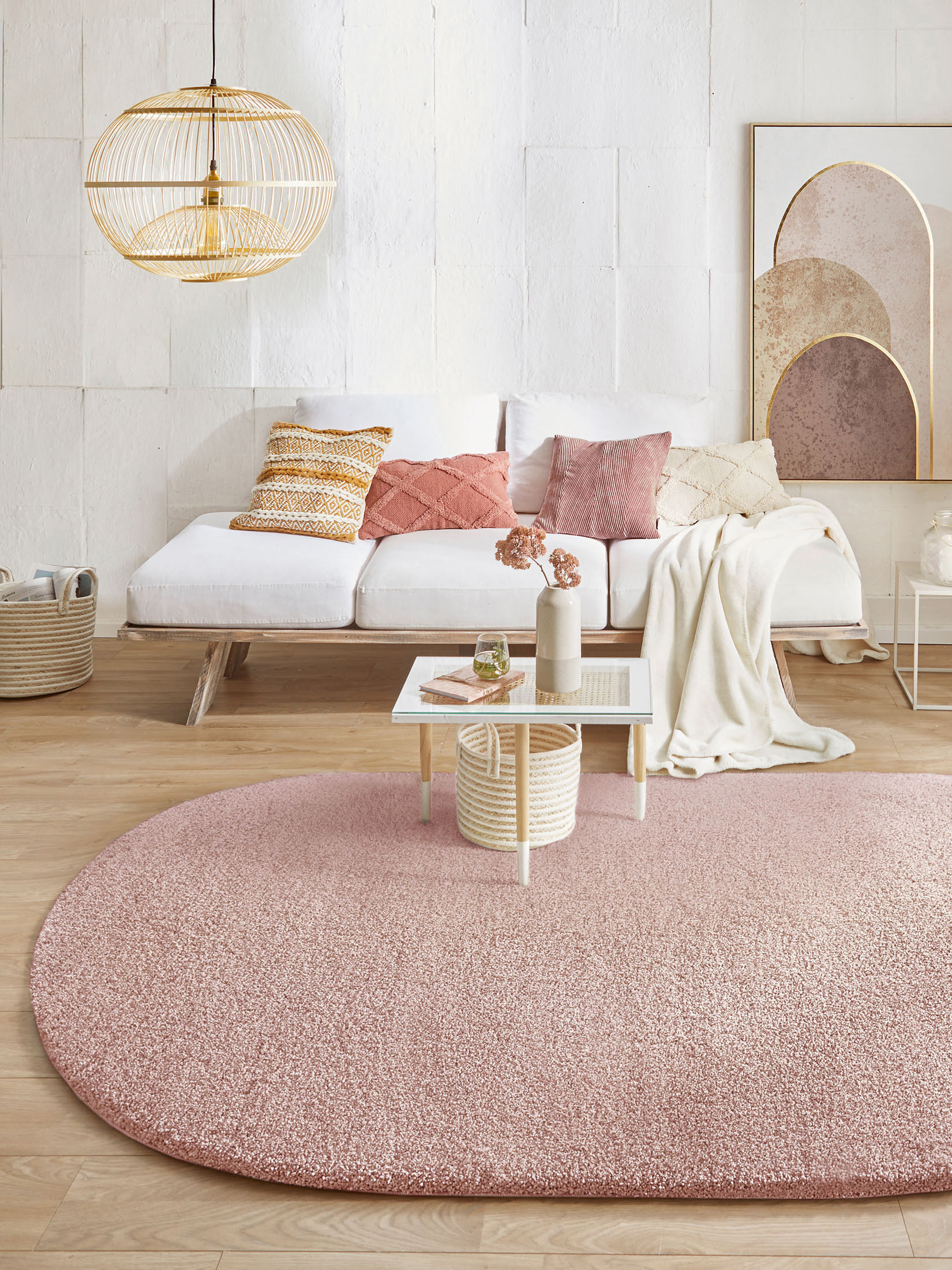 Uni-Teppich von Kibek - Lounge in Rosa, 160 x 230 cm