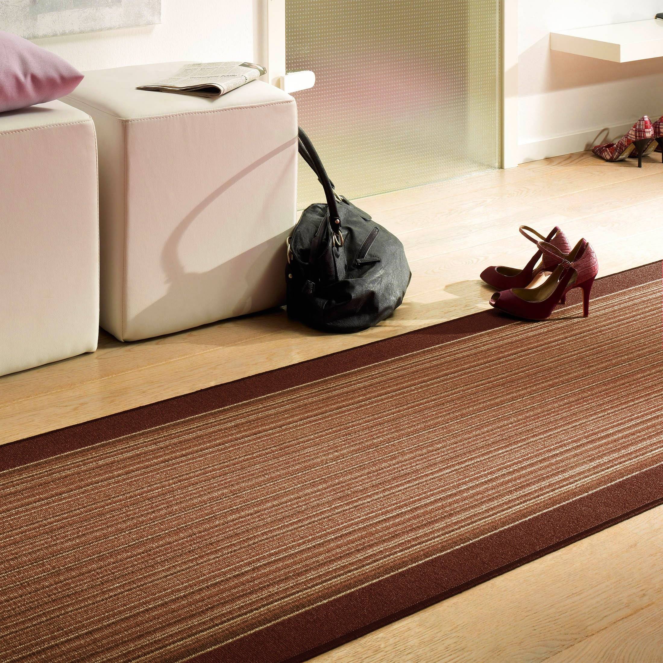 Läufer von Kibek Stripes in Braun, 80 cm breit