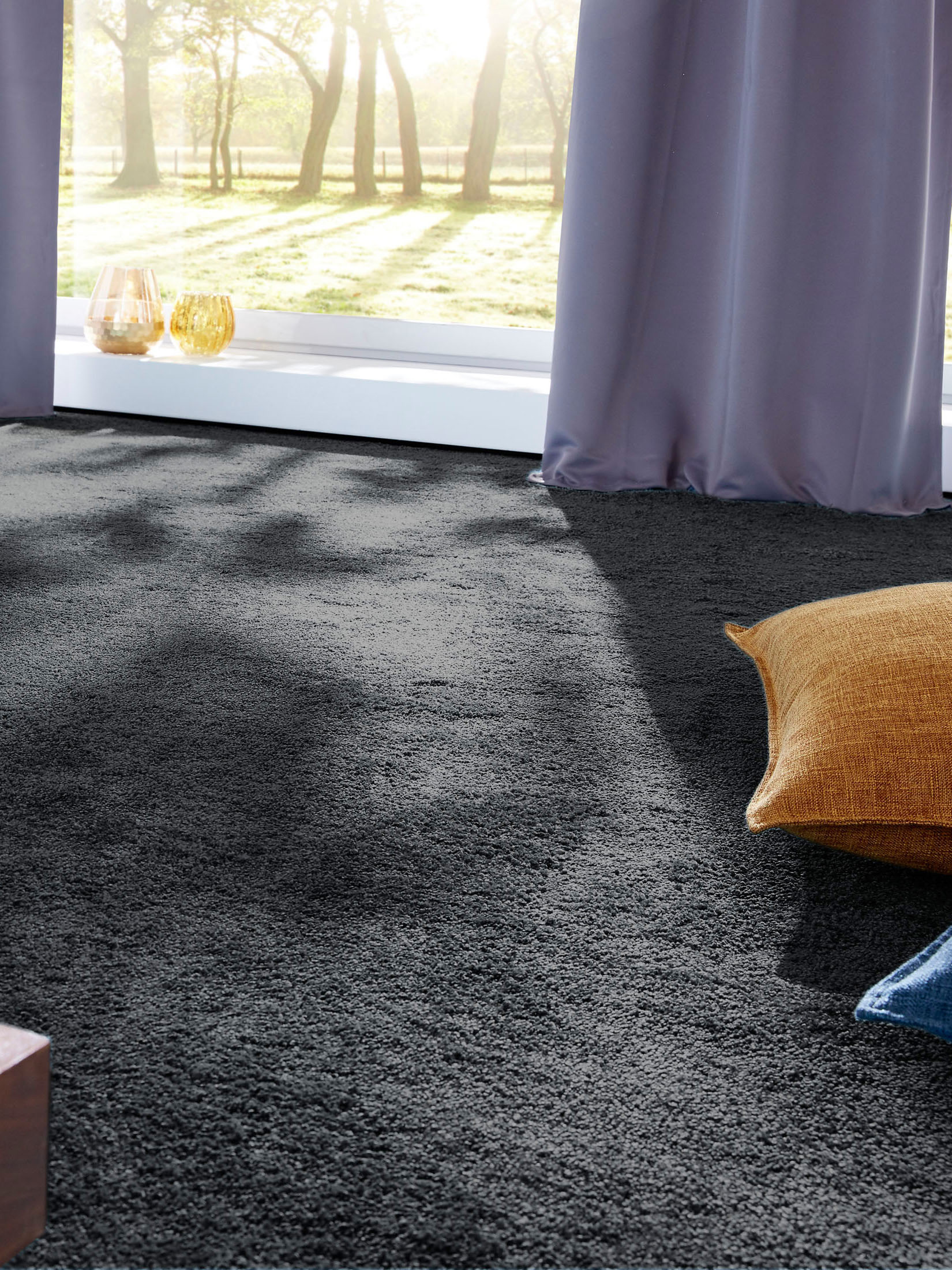 Teppichboden Meterware 500cm und 400cm breit in Beige ideal für Esszimmer  und Wohnzimmer Auslegware mit Vliesrücken Made in Netherlands