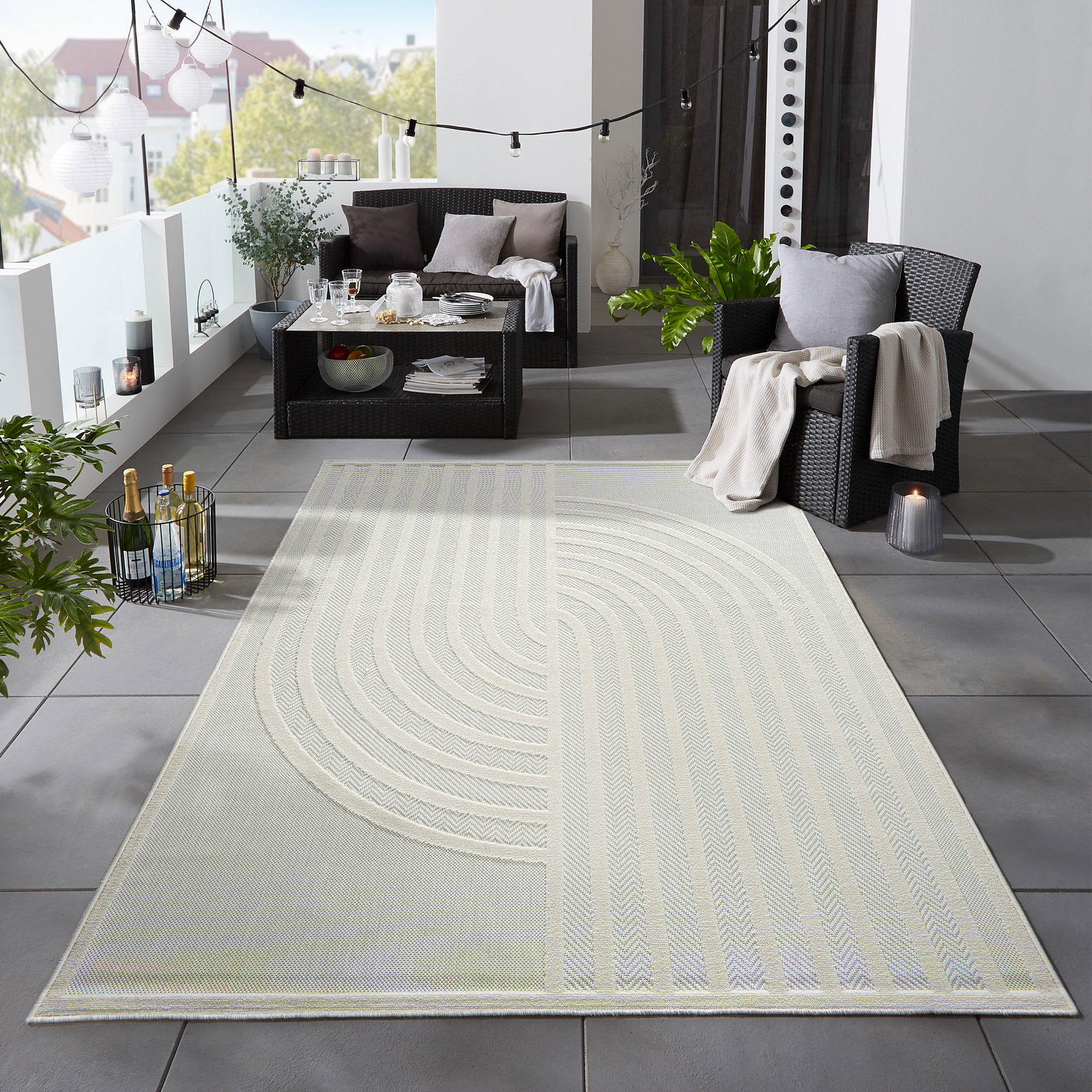 Kibek Outdoor-Teppich - Talca Creme 120 x 170 cm