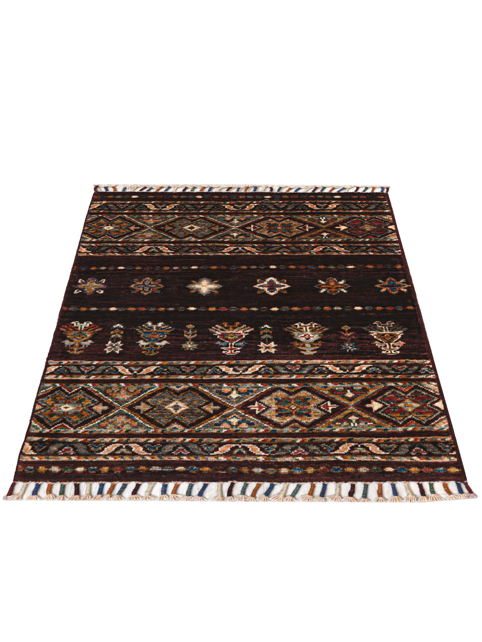 Kibek Unikat / Einzelstück - Chobi Schal Multicolor 60 x 90 cm 100% Schurwolle