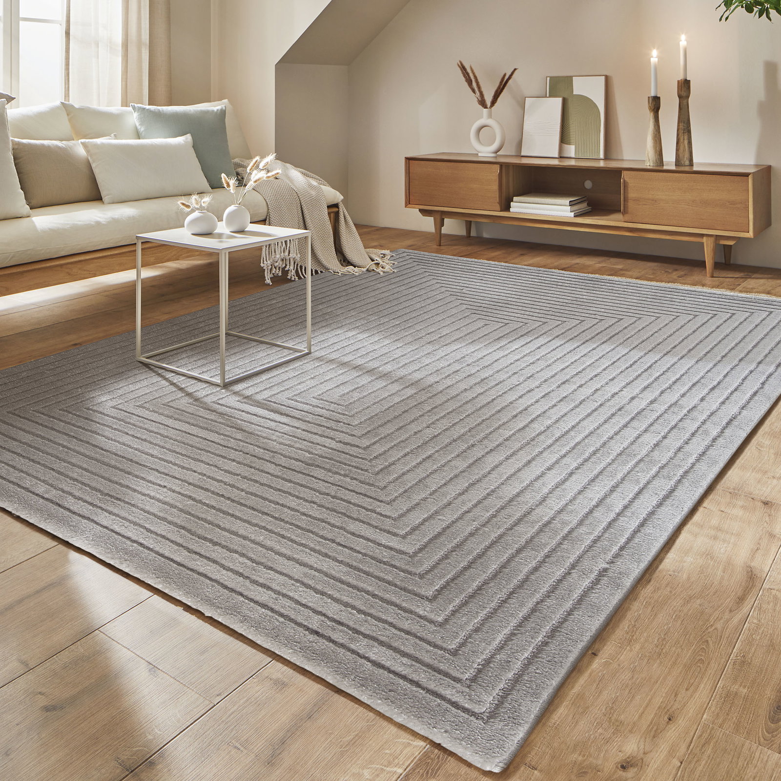 Kibek Moderner Teppich - Kirkeby Grau 120 x 170 cm