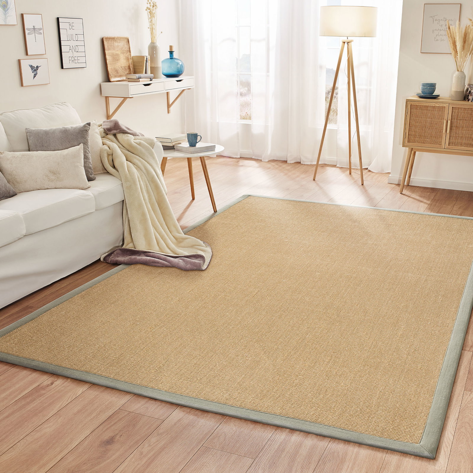 Kibek Sisal-Teppich - Dourado Grau 160 x 230 cm 60% Sisal, 40% Jute