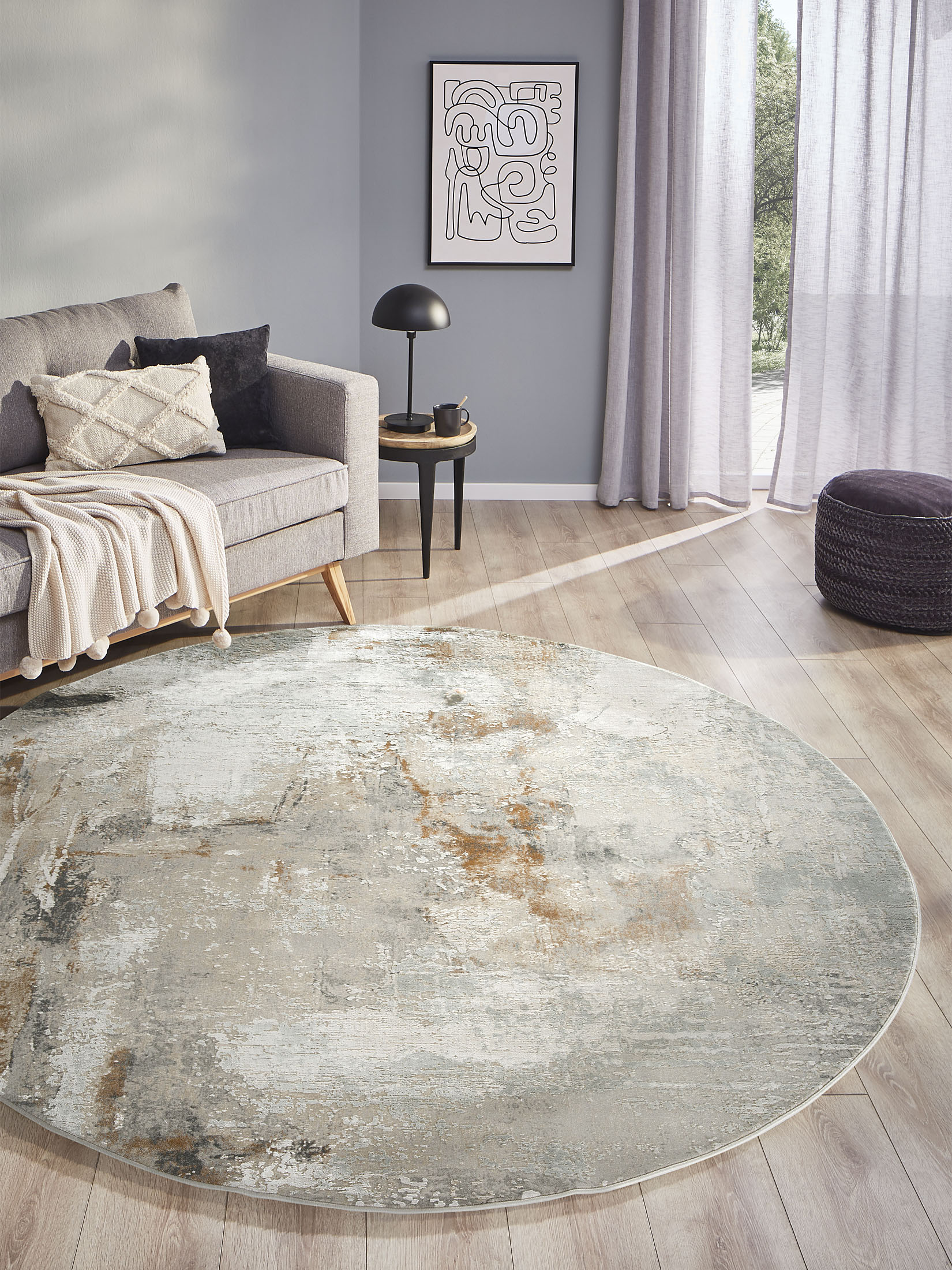 Garisim | Taupe | ca. 200 cm rund