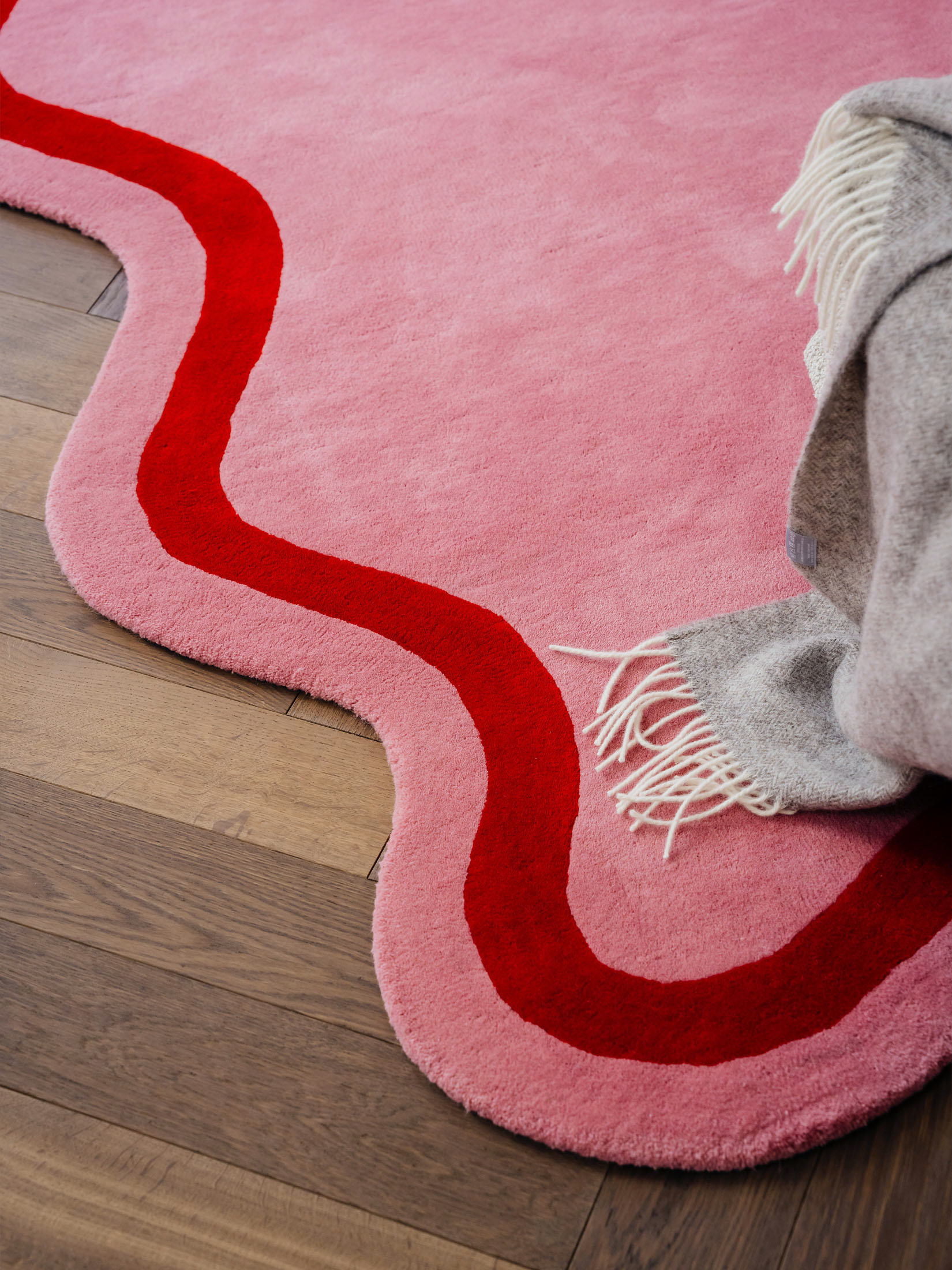 Moderner Teppich, Orbit in Rosa, 170 x 240 cm