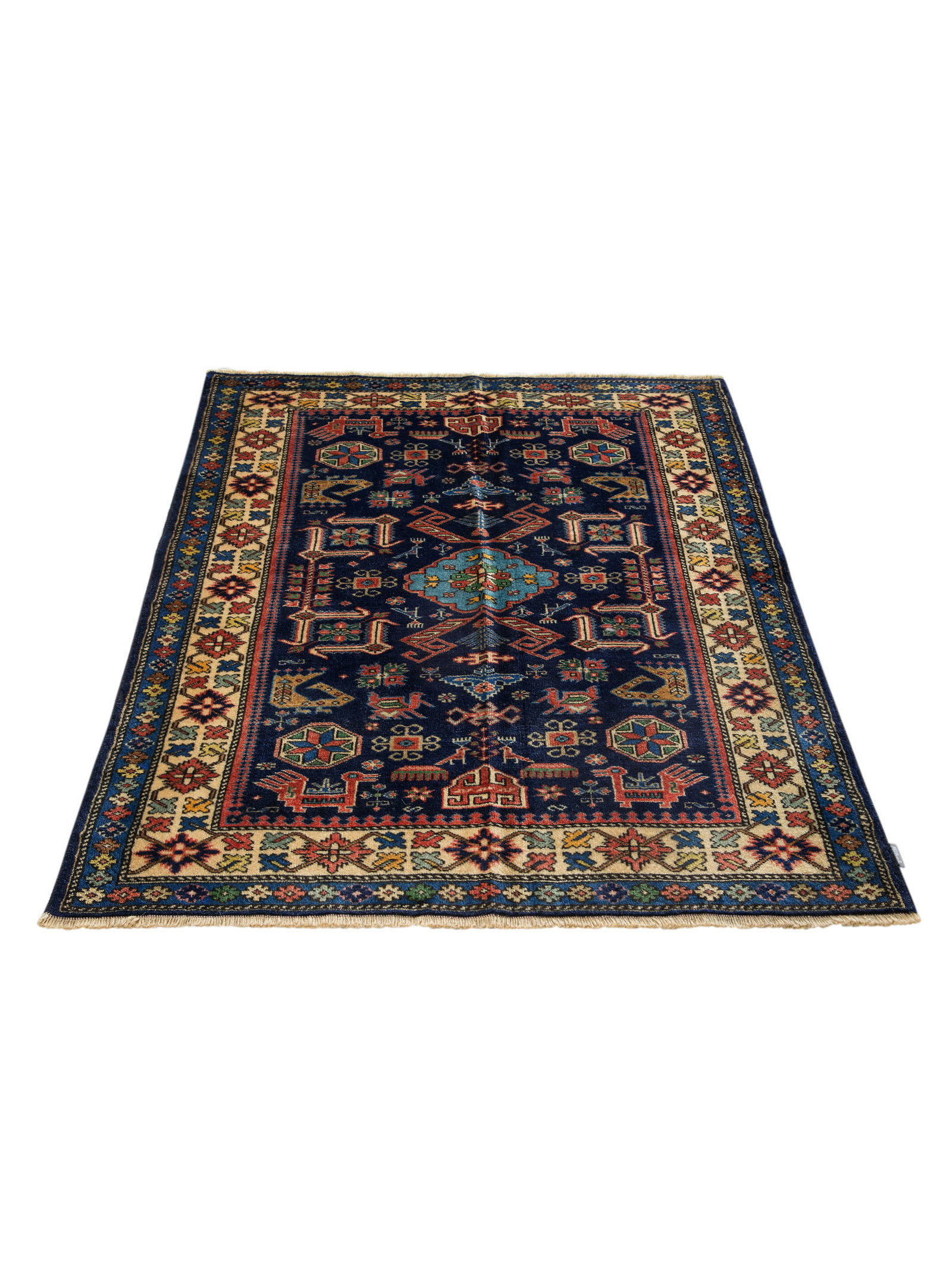 Kibek Unikat / Einzelstück - Ardebil Blau 70 x 140 cm 100% Schurwolle