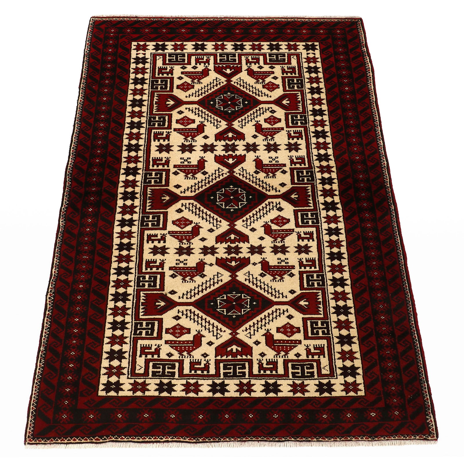 Kibek Unikat / Einzelstück - Belutsch Beige 100 x 200 cm 100% Schurwolle