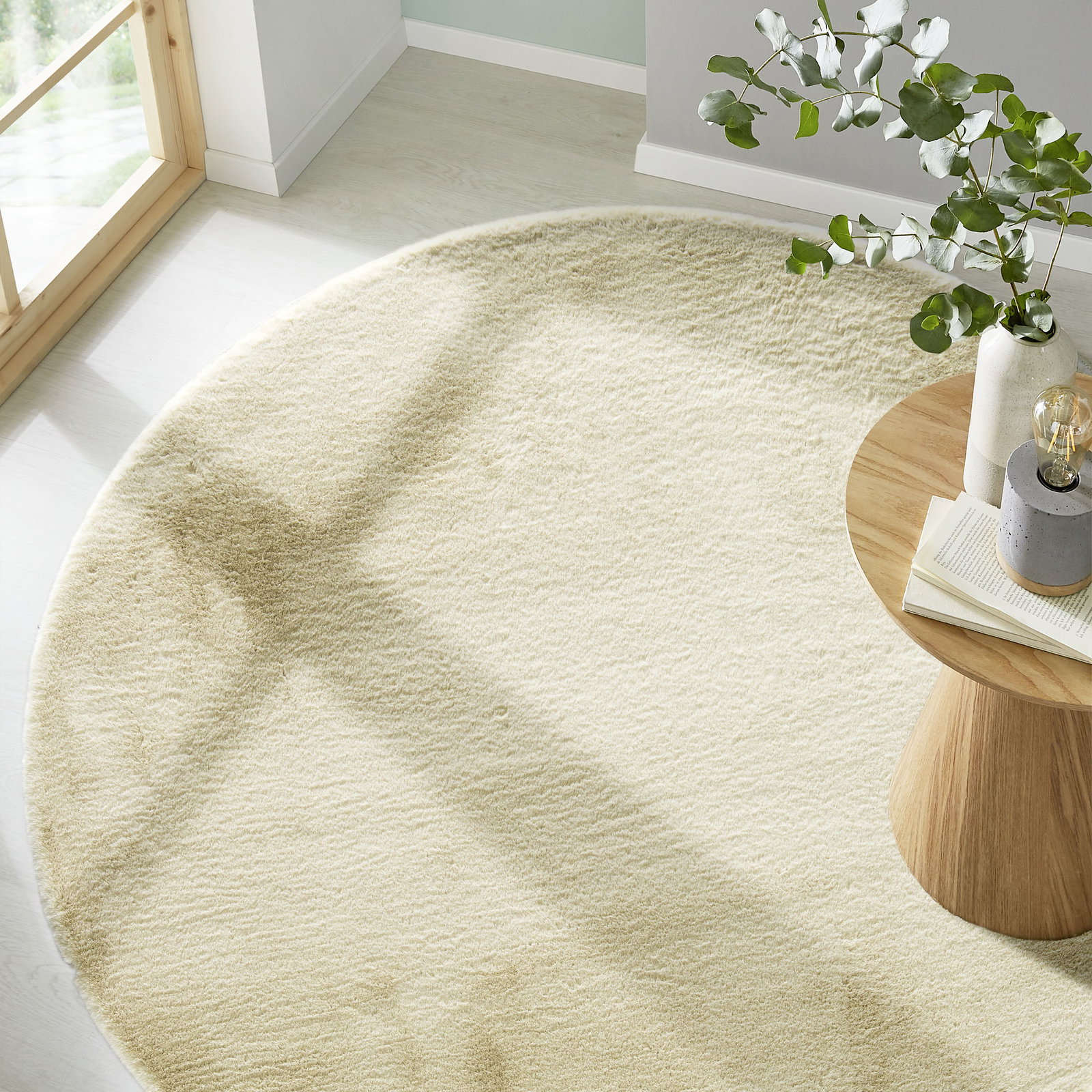Kibek Kunstfell-Teppich - Ranua Creme 160 cm Ø