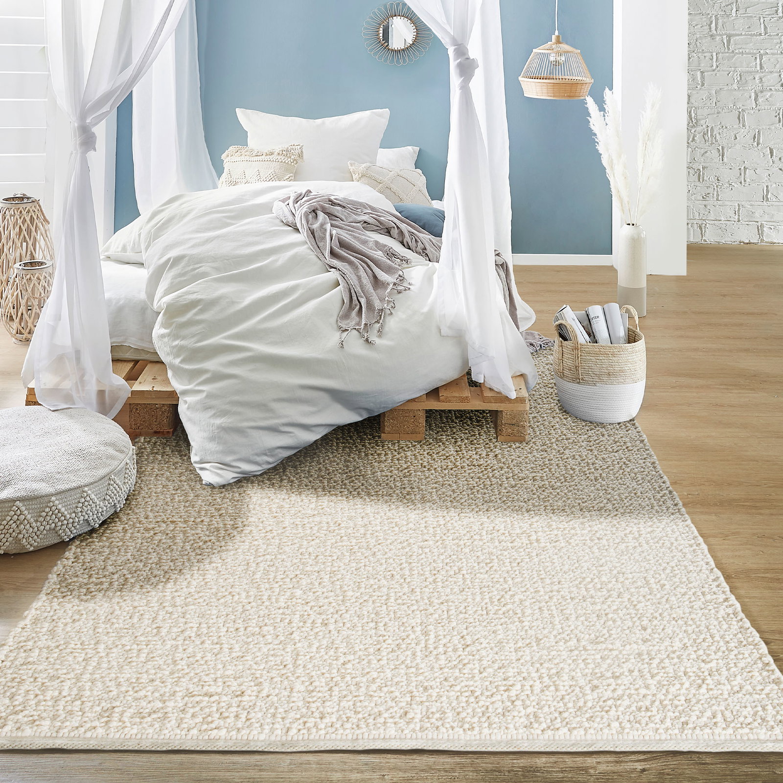 Kibek Woll-Teppich - Walsertal Creme 170 x 240 cm