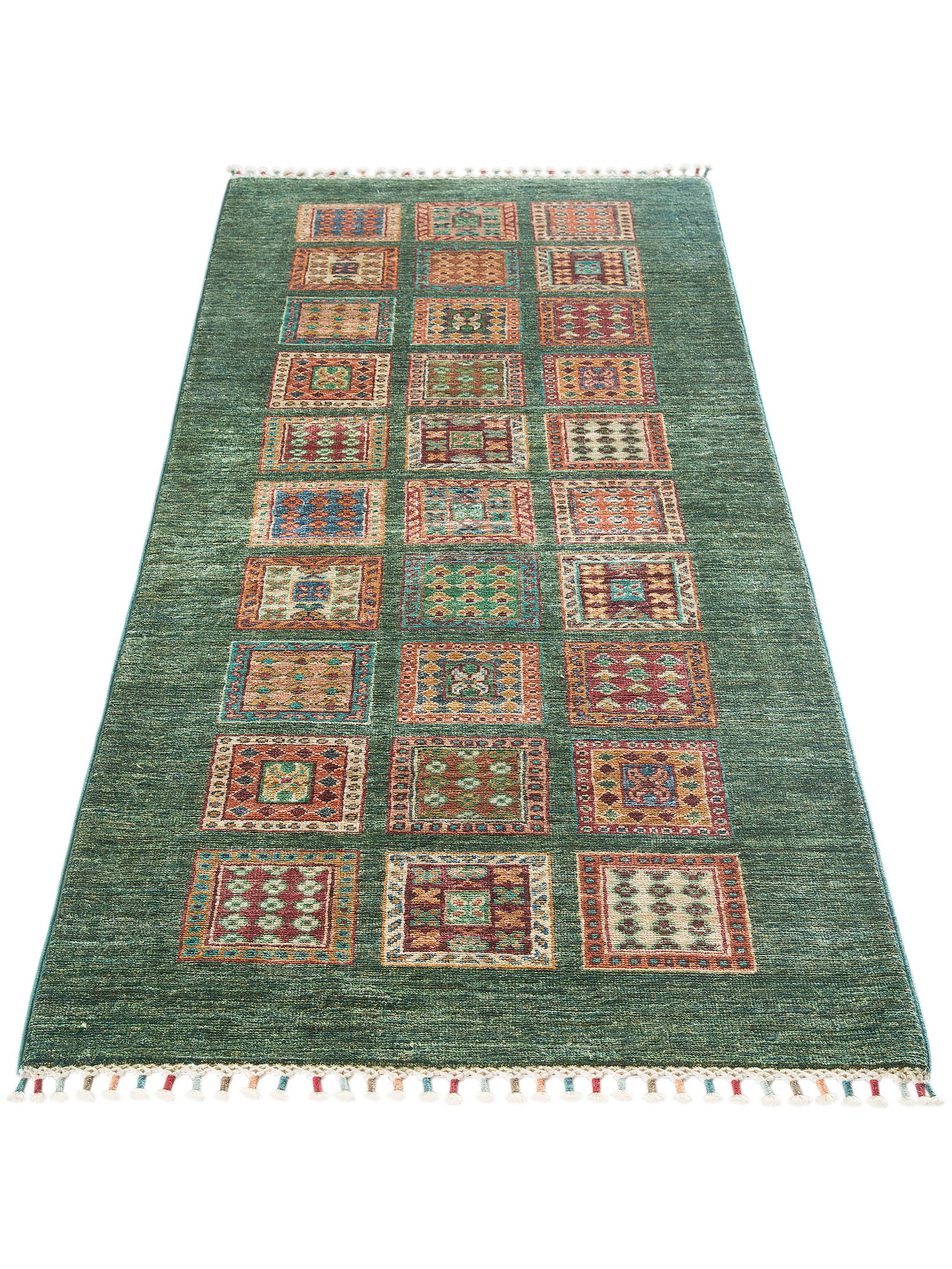 Kibek Unikat / Einzelstück - Chobi Box Grün 70 x 200 cm 100% Schurwolle