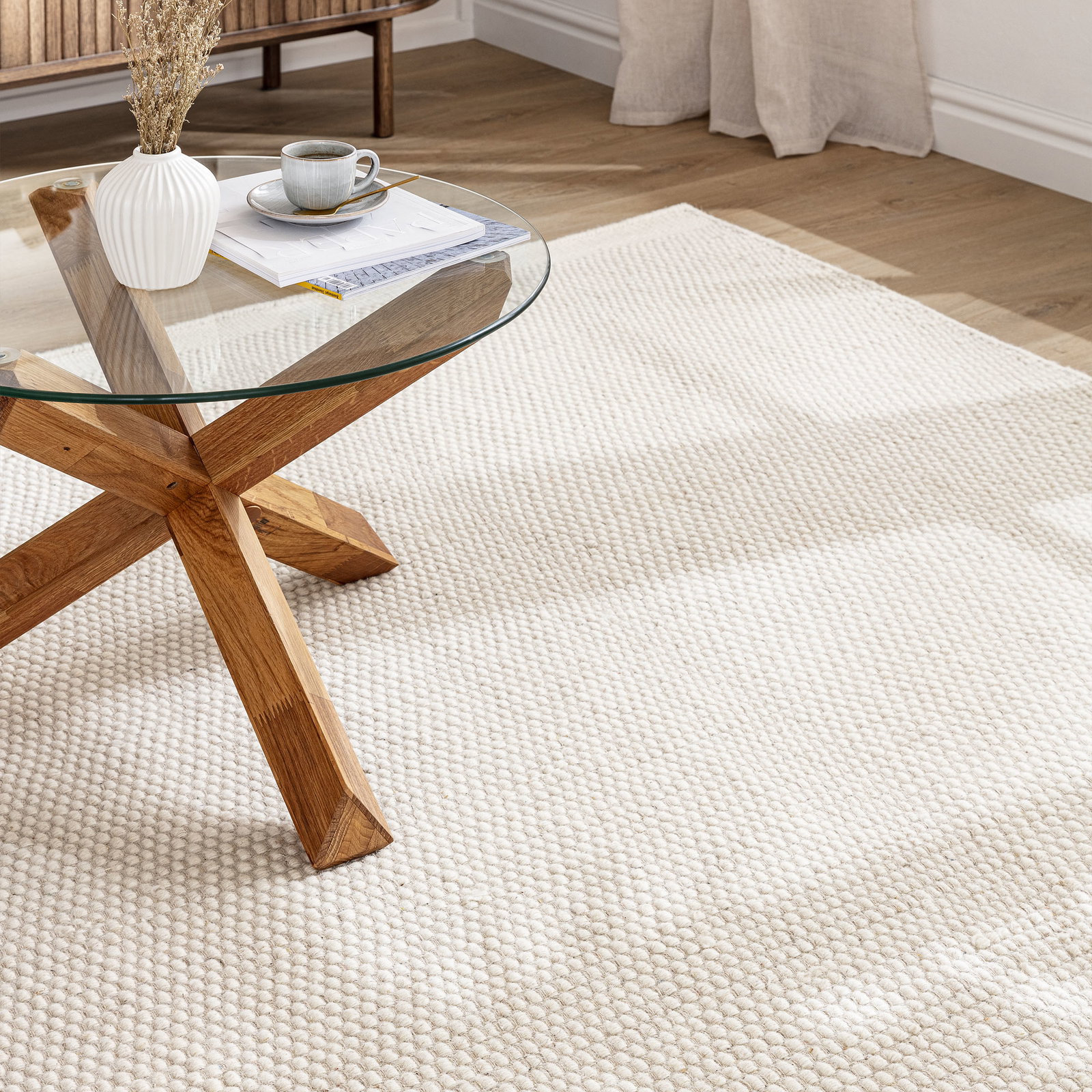 Kibek Woll-Teppich - Haderup Weiß 140 x 200 cm