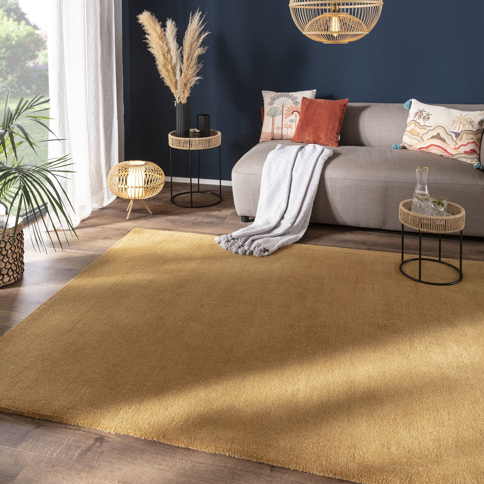 Kibek New Arrival | Woll-Teppich - Salmour | Gelb | 70 x 140 cm