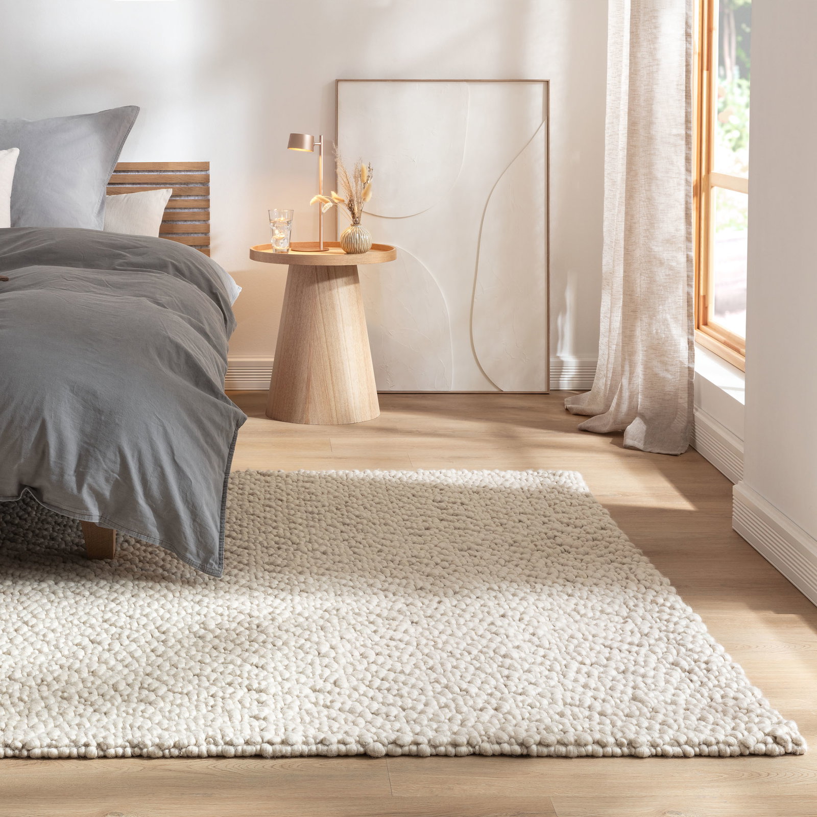 Kibek Woll-Teppich - Nysum Beige 140 x 200 cm