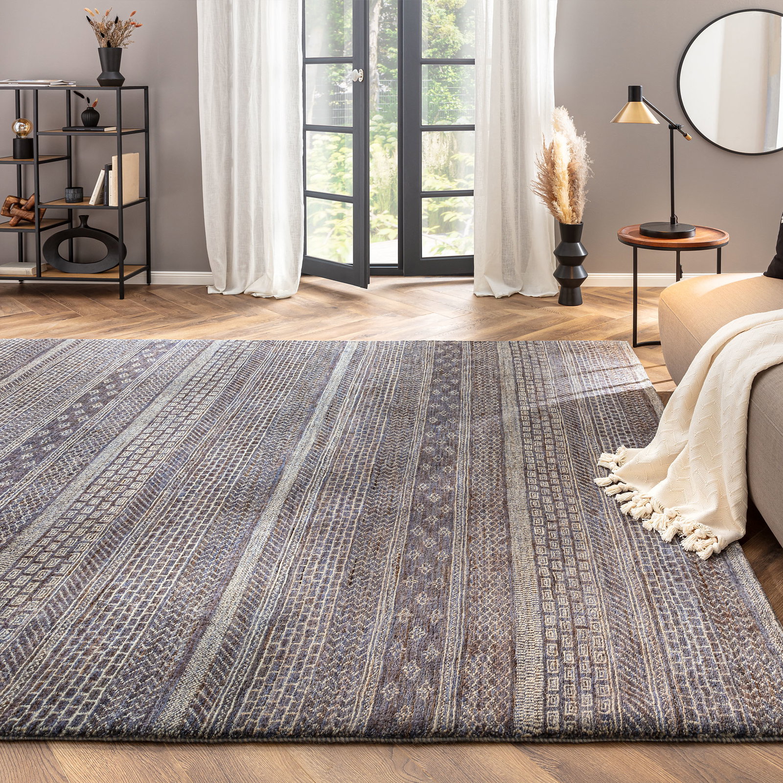 Kibek Contemporary-Gabbeh - Memona Grau 250 x 300 cm 100% Schurwolle