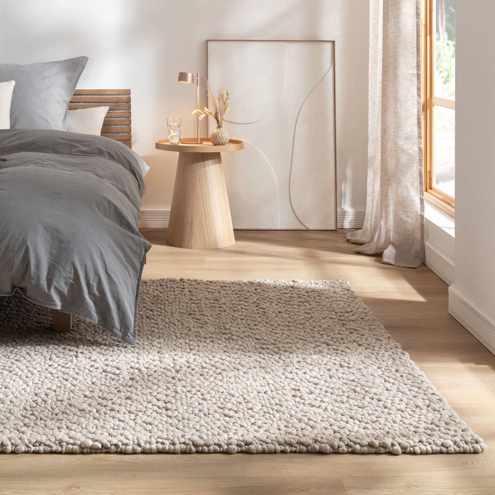 Kibek Woll-Teppich - Nysum Beige 70 x 140 cm