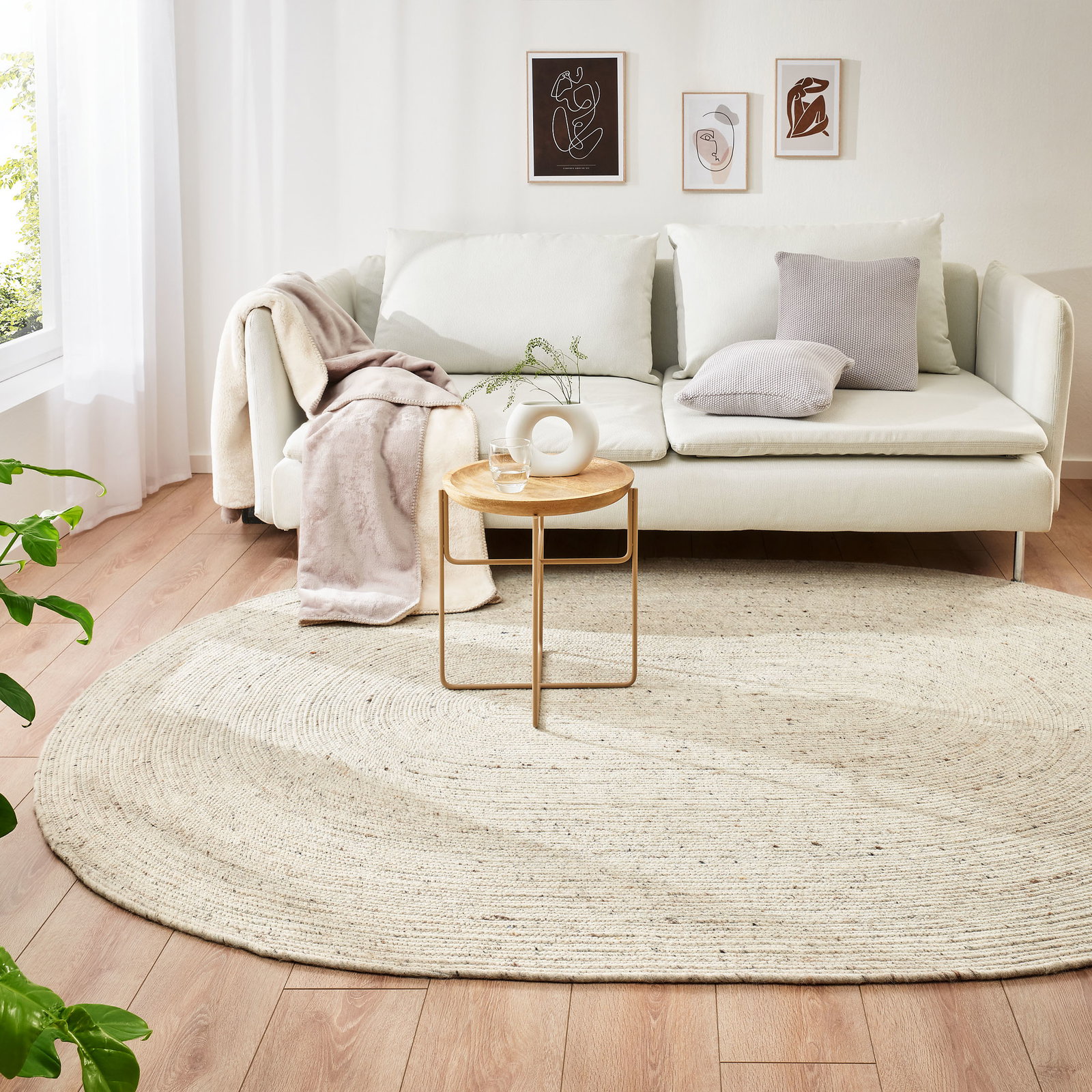 Kibek Woll-Teppich - Björna Creme 70 x 140 cm