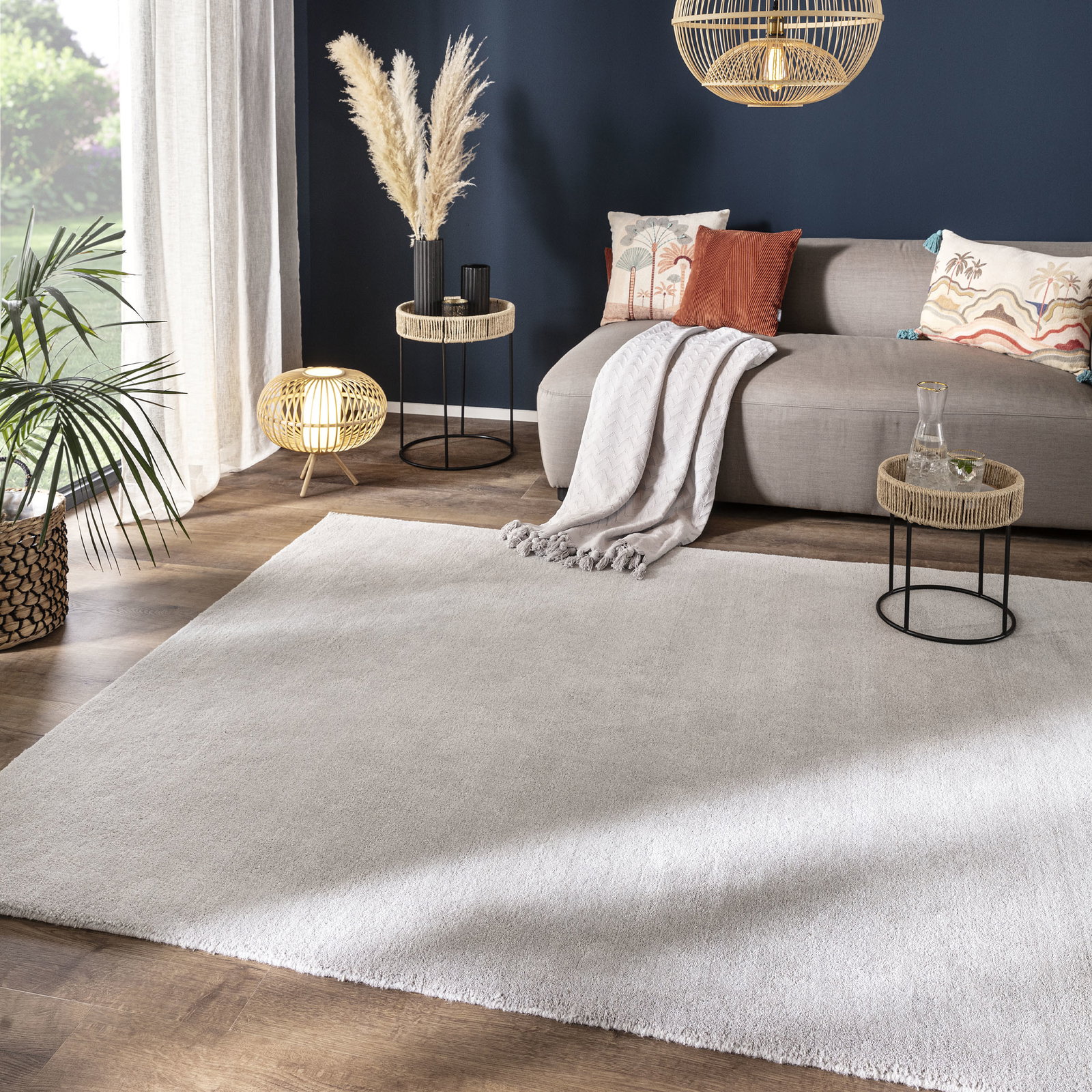 Kibek Woll-Teppich - Salmour Grau 70 x 140 cm