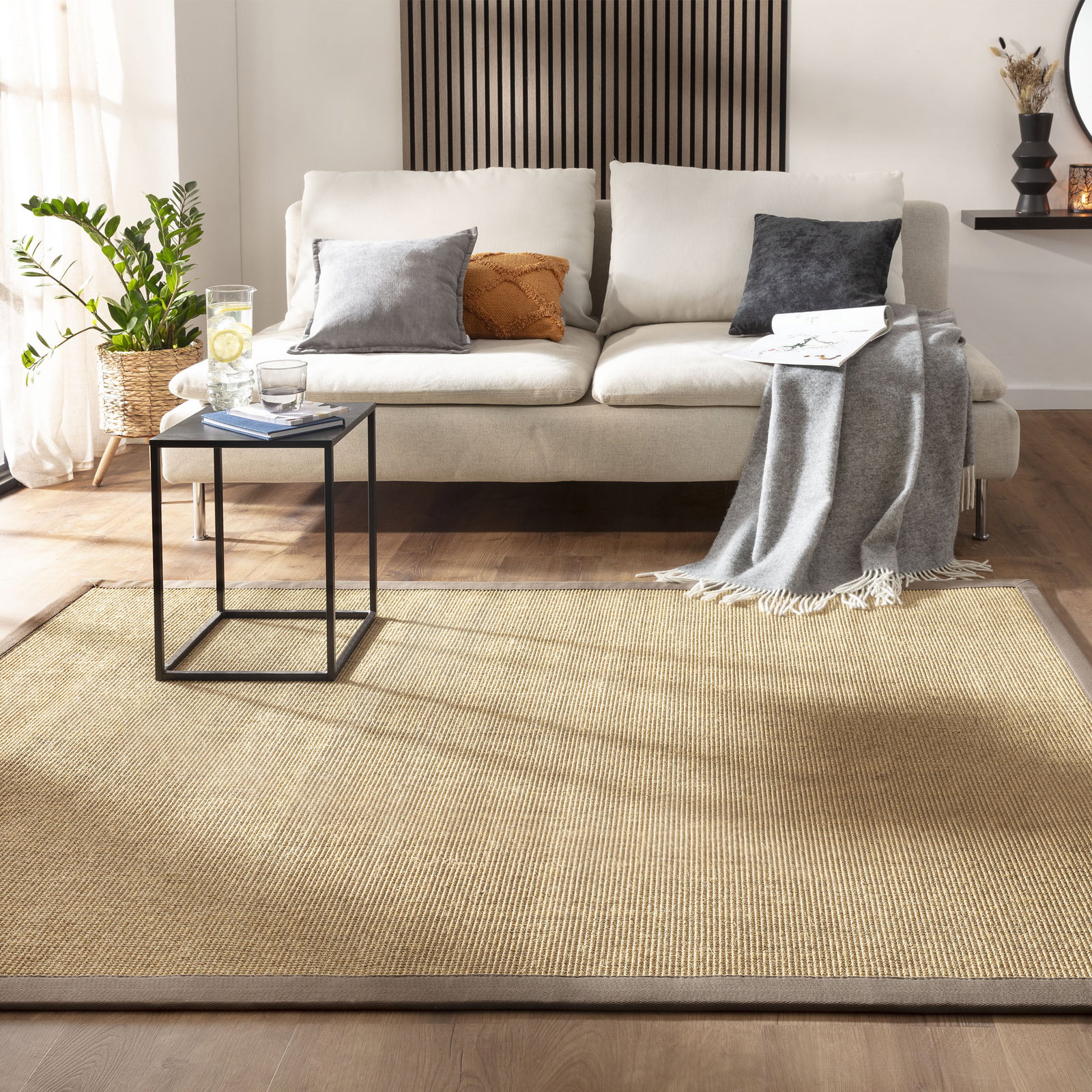 Kibek Sisal-Teppich - Aruba Colour Grau 190 x 280 cm 100 % Sisal