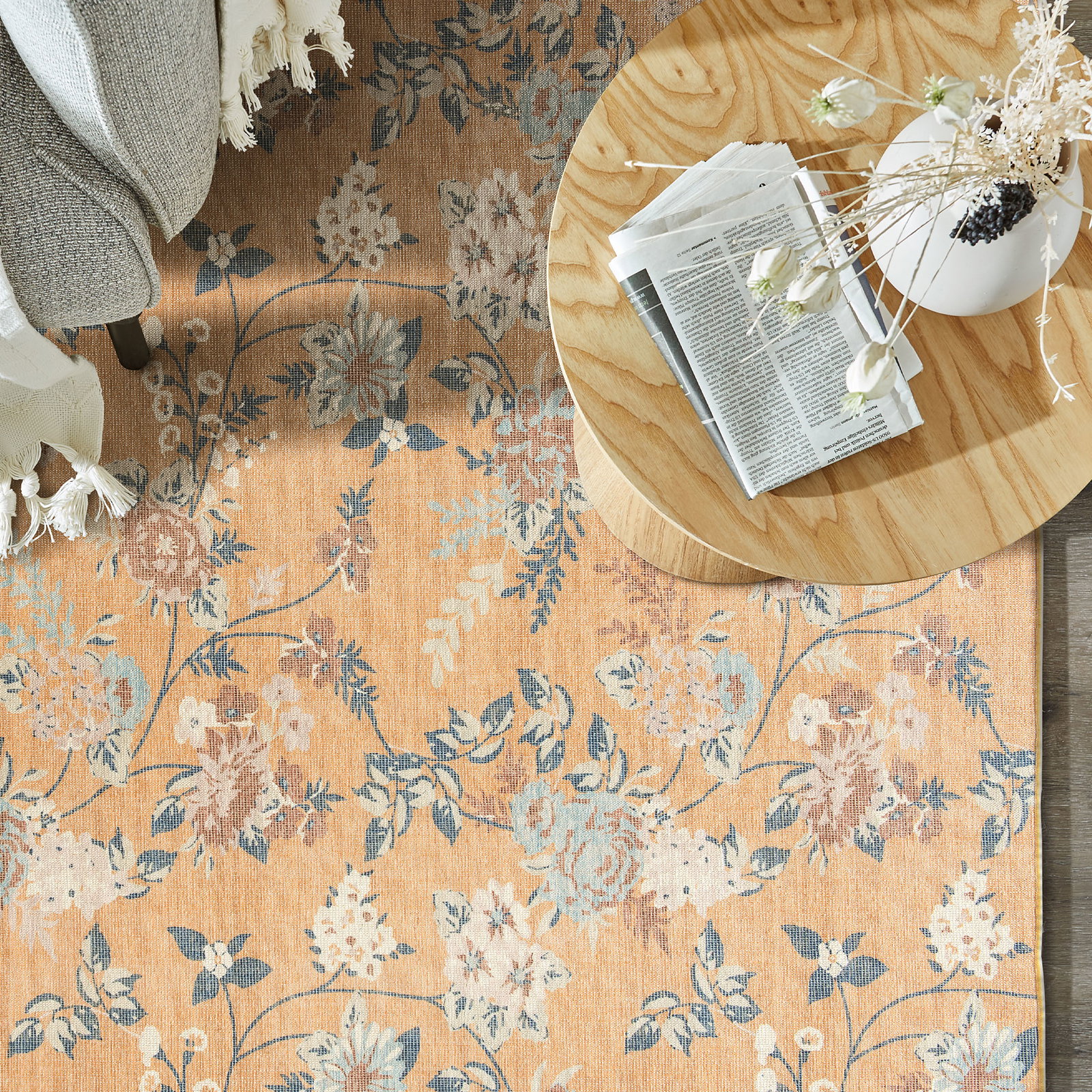 Kibek Vintage-Teppich - Golden Garden Gelb 70 x 140 cm