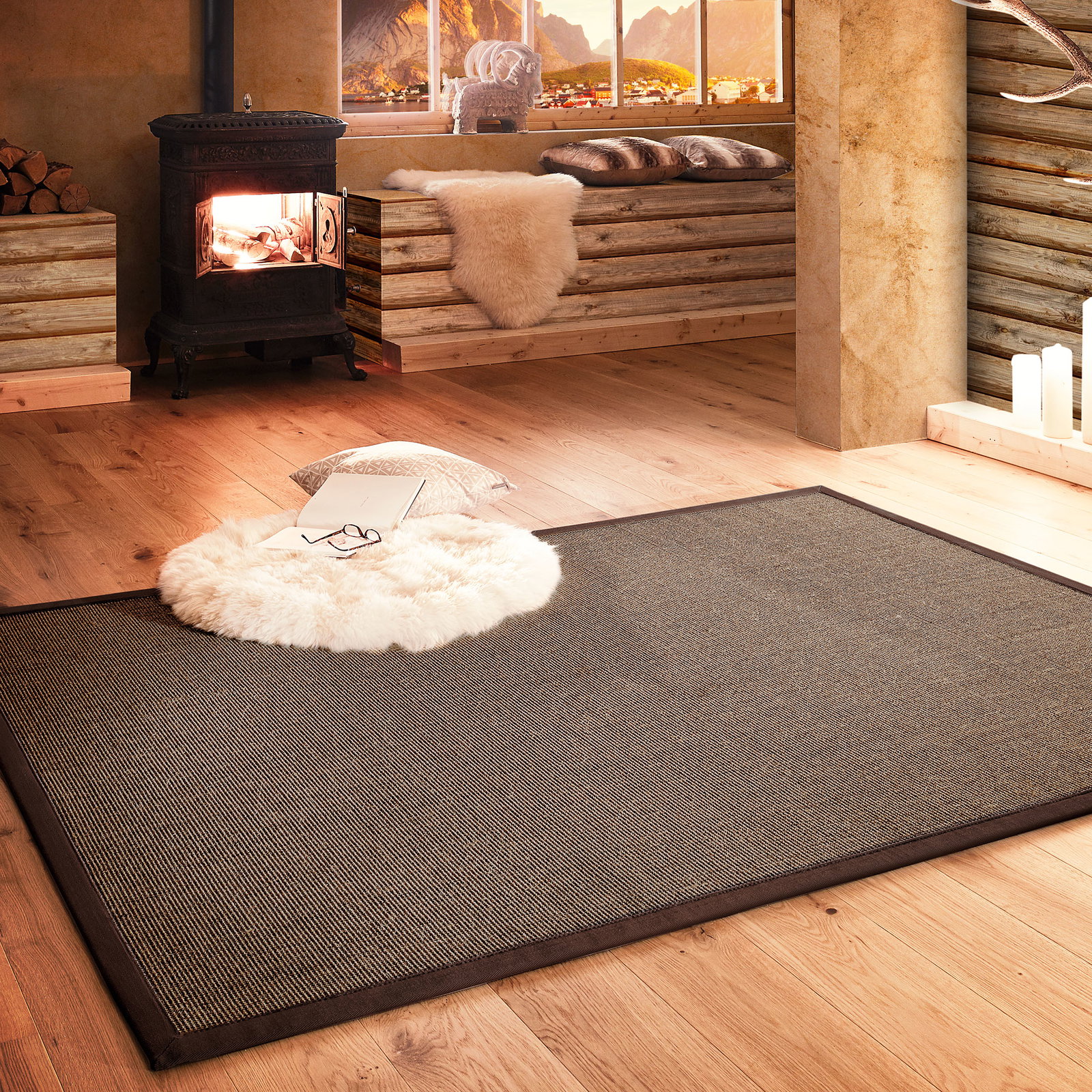 Kibek Sisal-Teppich - Aruba Colour Braun 160 x 230 cm 100 % Sisal