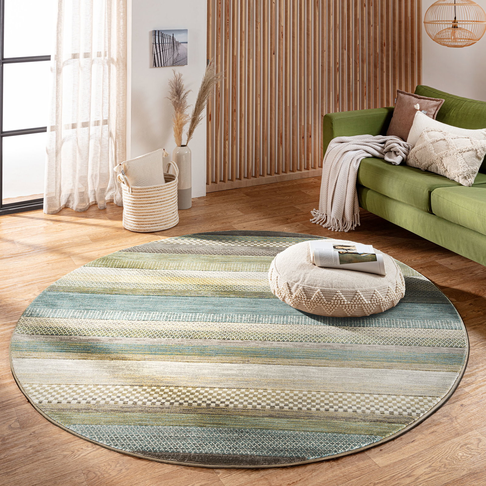 Kibek Moderner Teppich - Maturin Blau 160 cm Ø