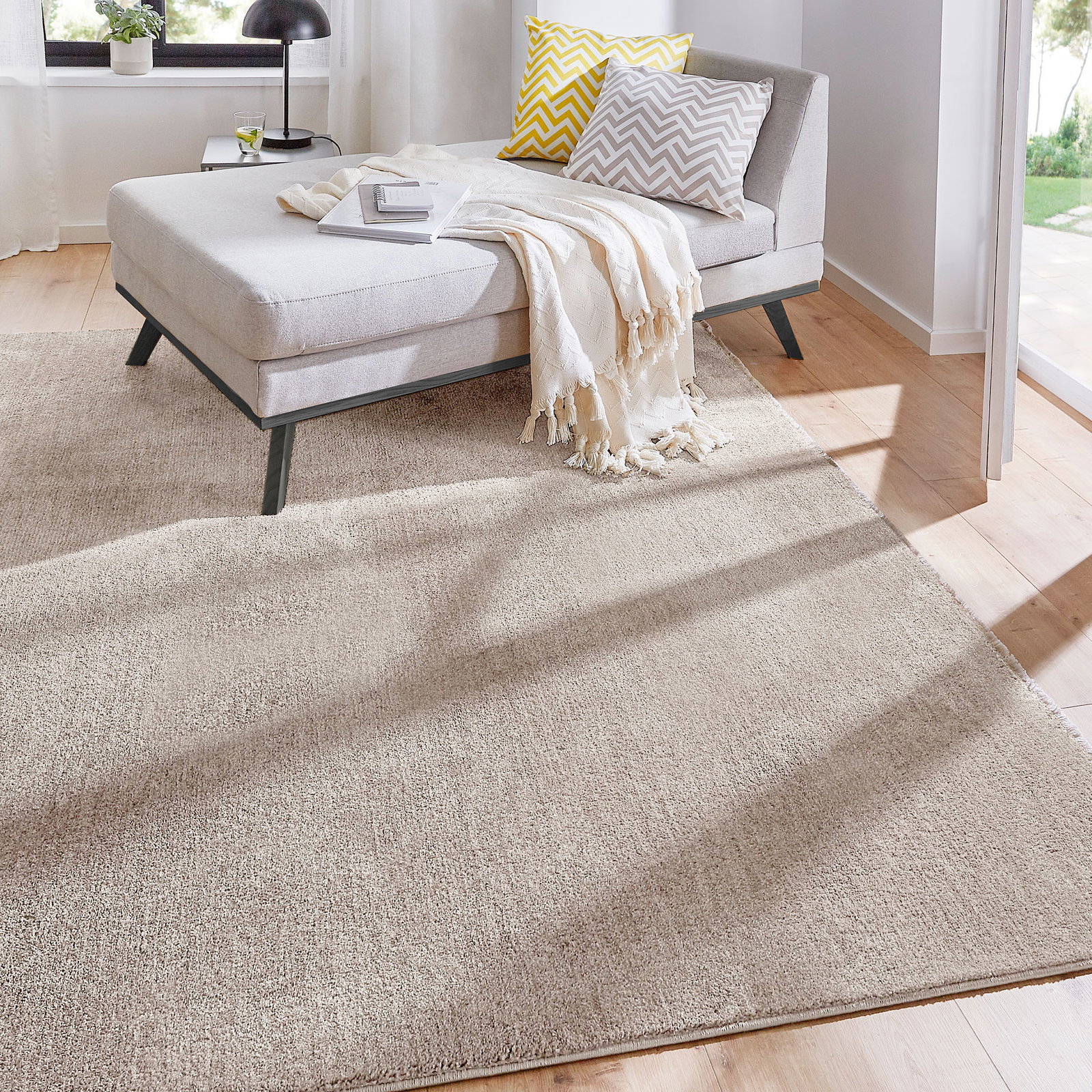 Kibek Hochflor-Teppich - Barinas Grau 80 x 150 cm