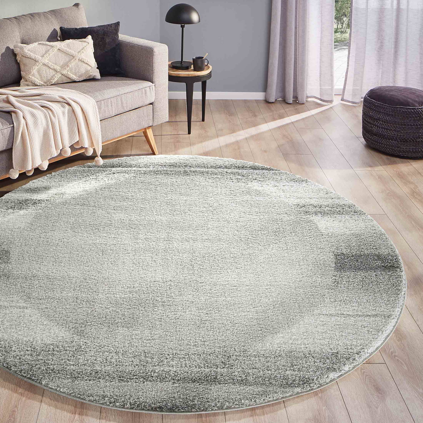 Kibek Moderner Teppich - Night Life Grau 160 cm Ø