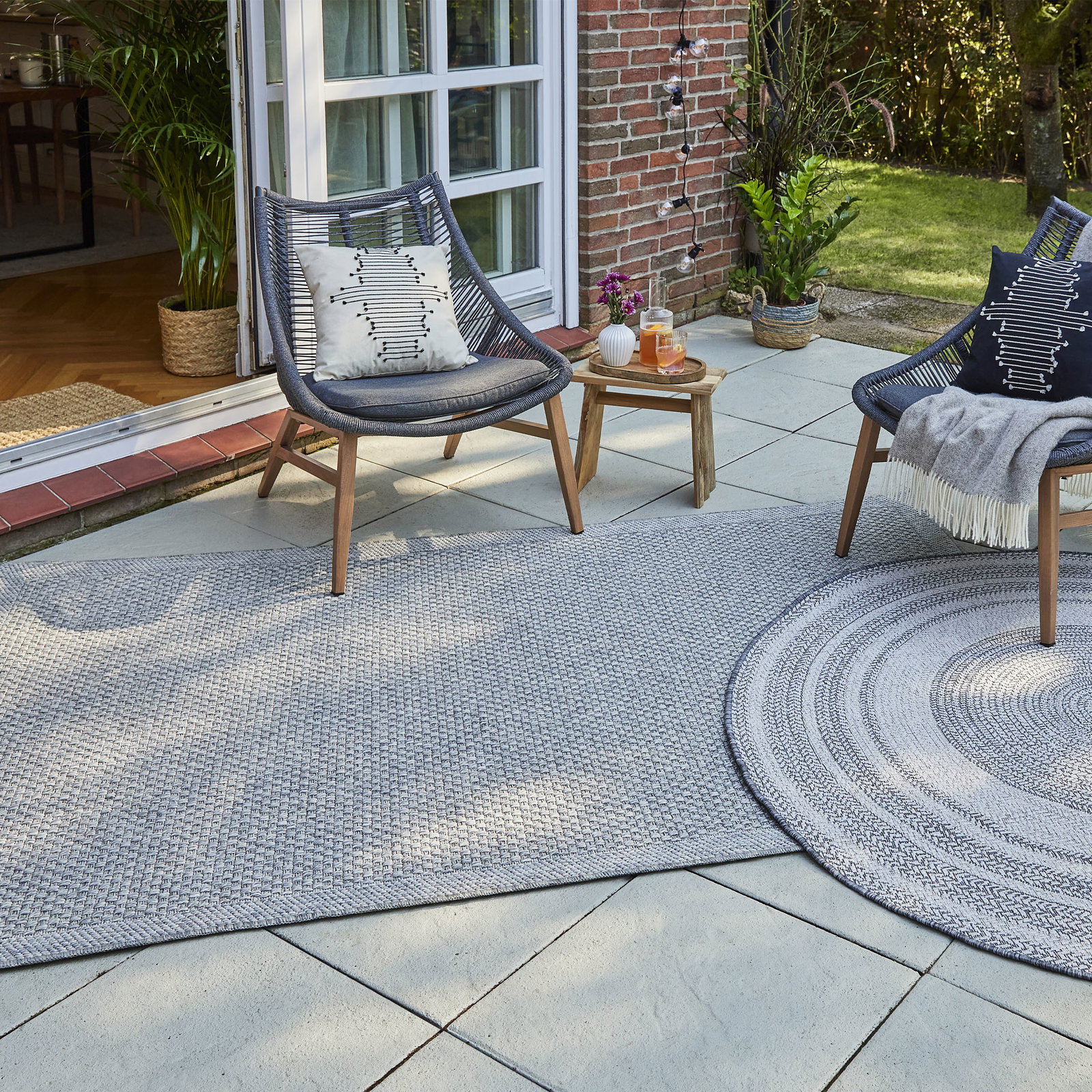 Kibek Outdoor-Teppich - Tsambika Grau 200 x 290 cm