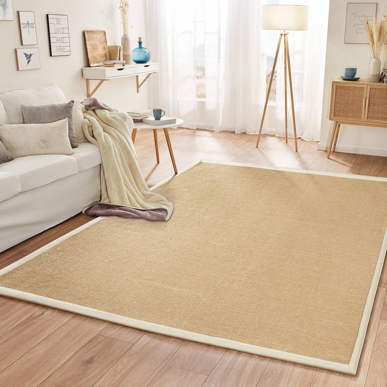 Kibek Sisal-Teppich - Dourado Weiß 190 x 280 cm 60% Sisal, 40% Jute