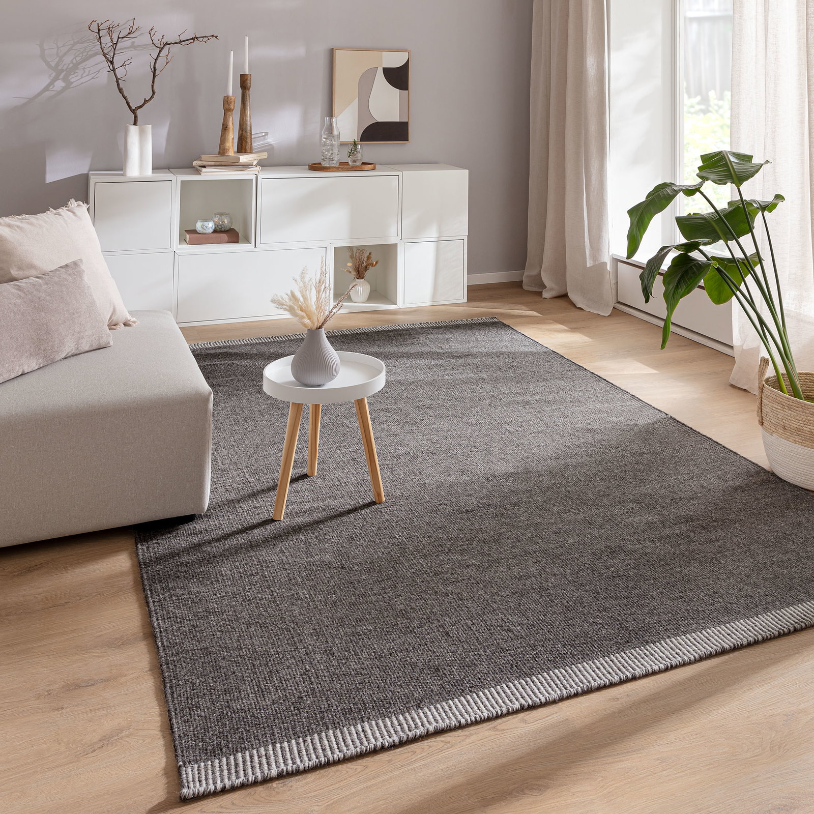 Kibek | Woll-Teppich - Svaland | Grau | 170 x 240 cm