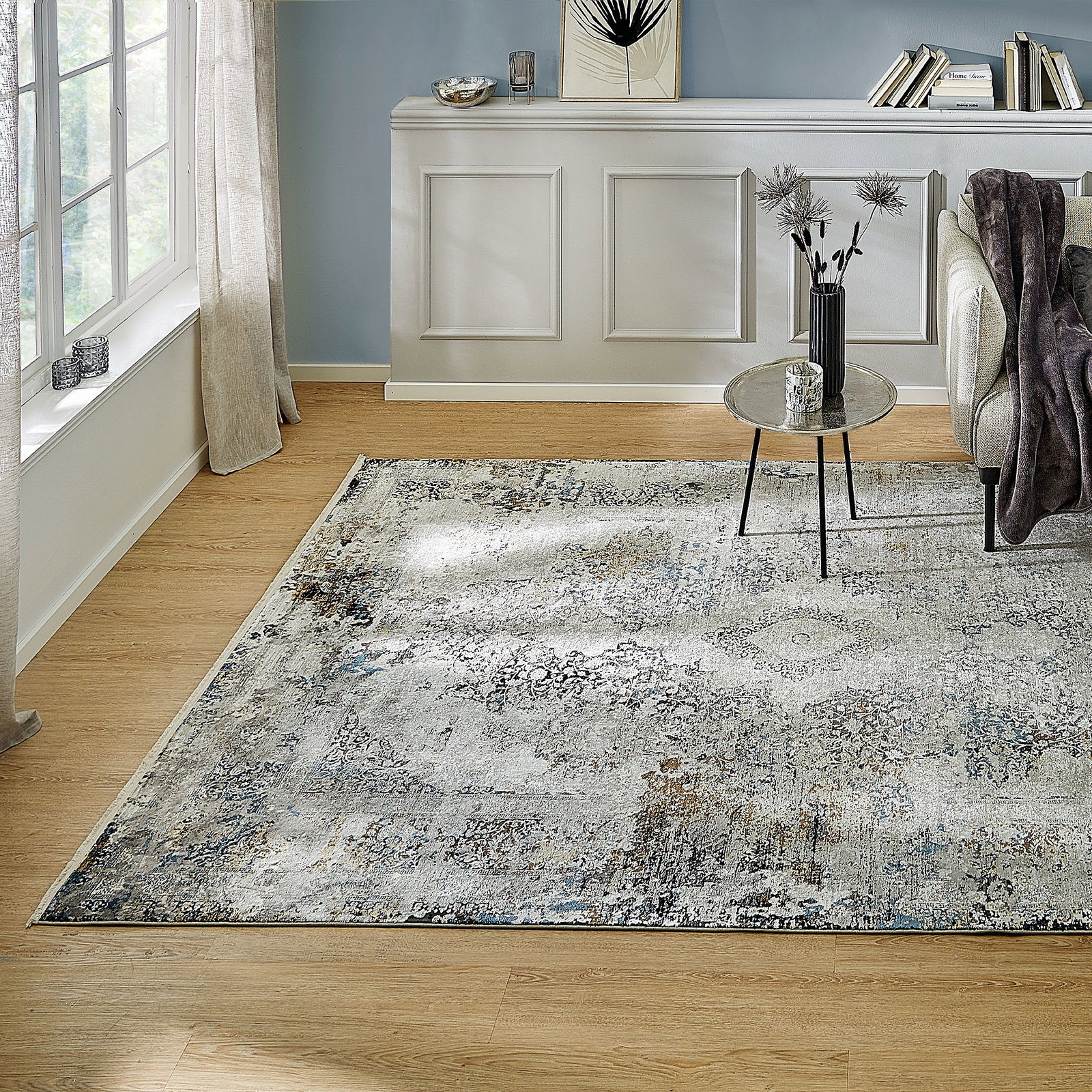 Kibek Vintage-Teppich - Chalkida Grau 160 x 230 cm