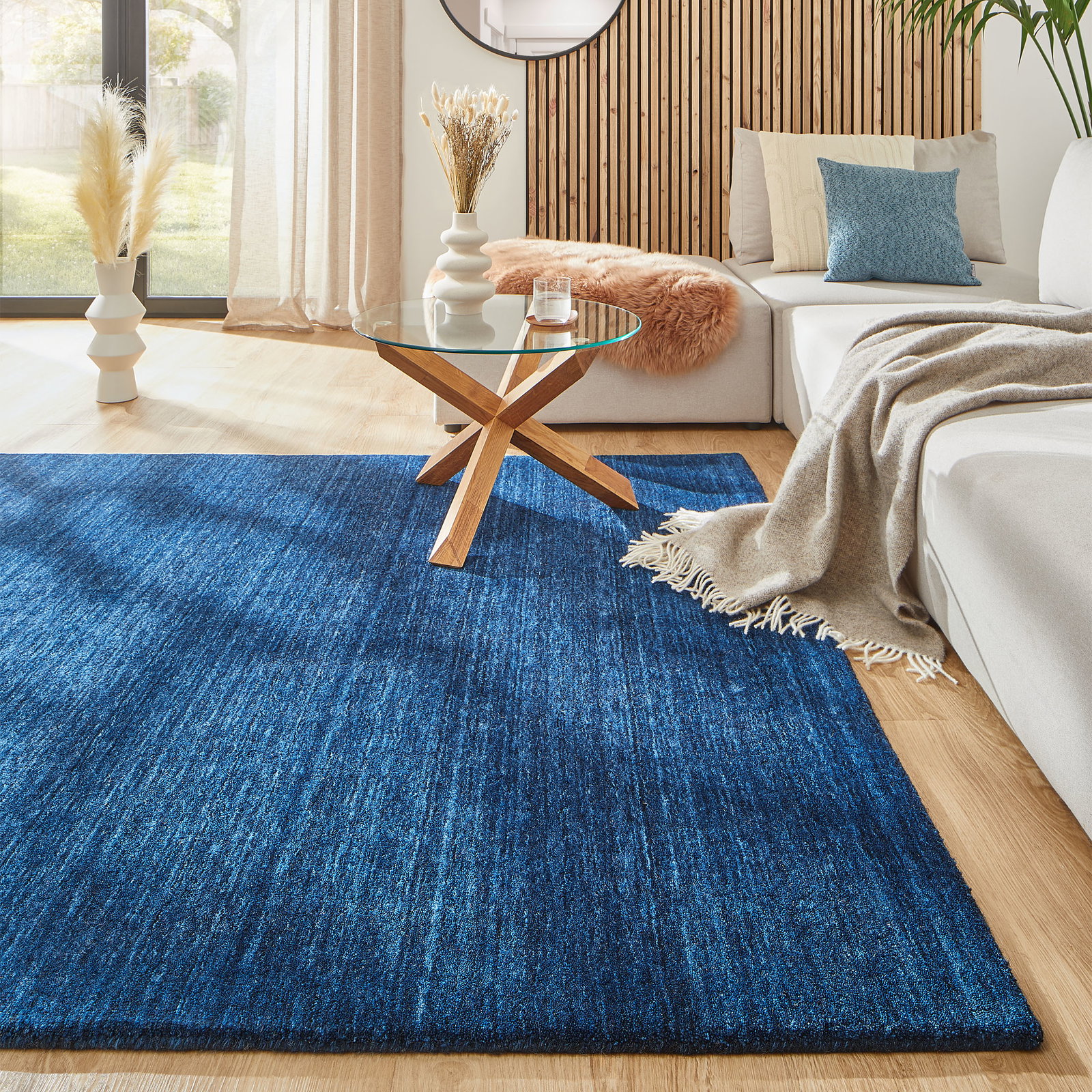 Kibek Woll-Teppich - Barwala Blau 200 x 250 cm