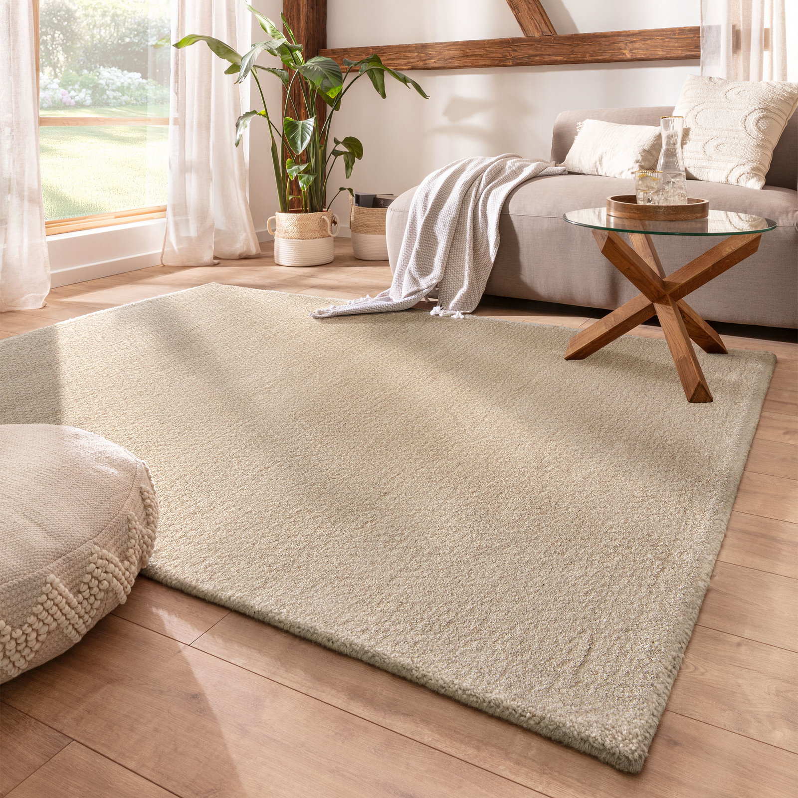 Kibek Hochflor-Teppich - Ourika Beige 200 x 250 cm