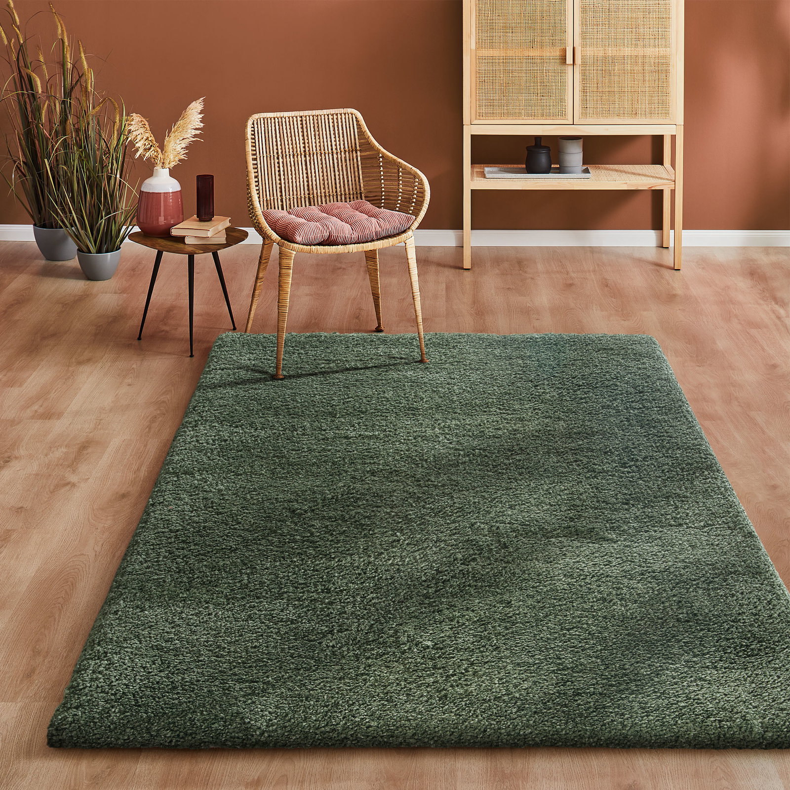 Kibek Hochflor-Teppich - Creation Grün 67 x 140 cm