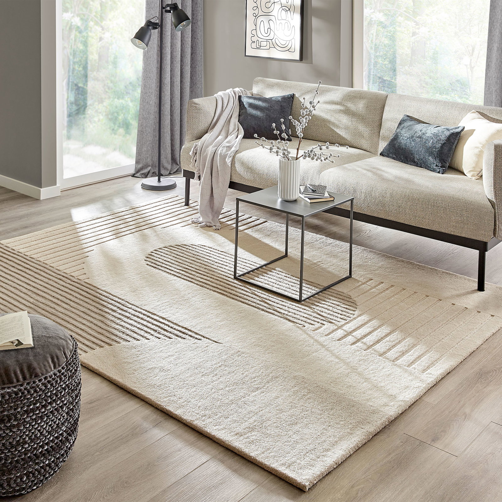 Kibek Moderner Teppich - Navelli Beige 200 x 300 cm