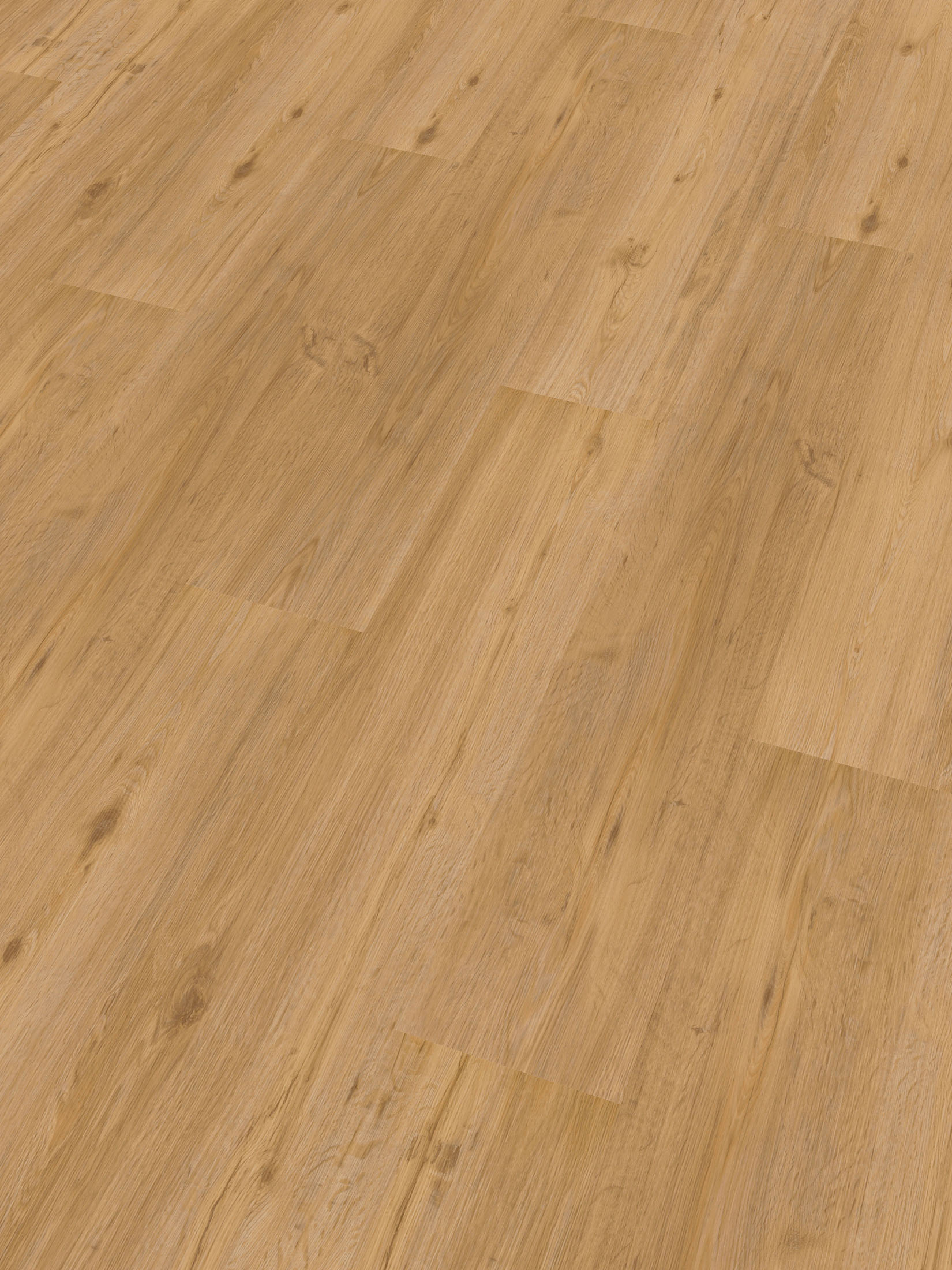 Holzboden zeigt hellbraune Holzplanken mit Maserung und Knoten in leichter diagonaler Anordnung.