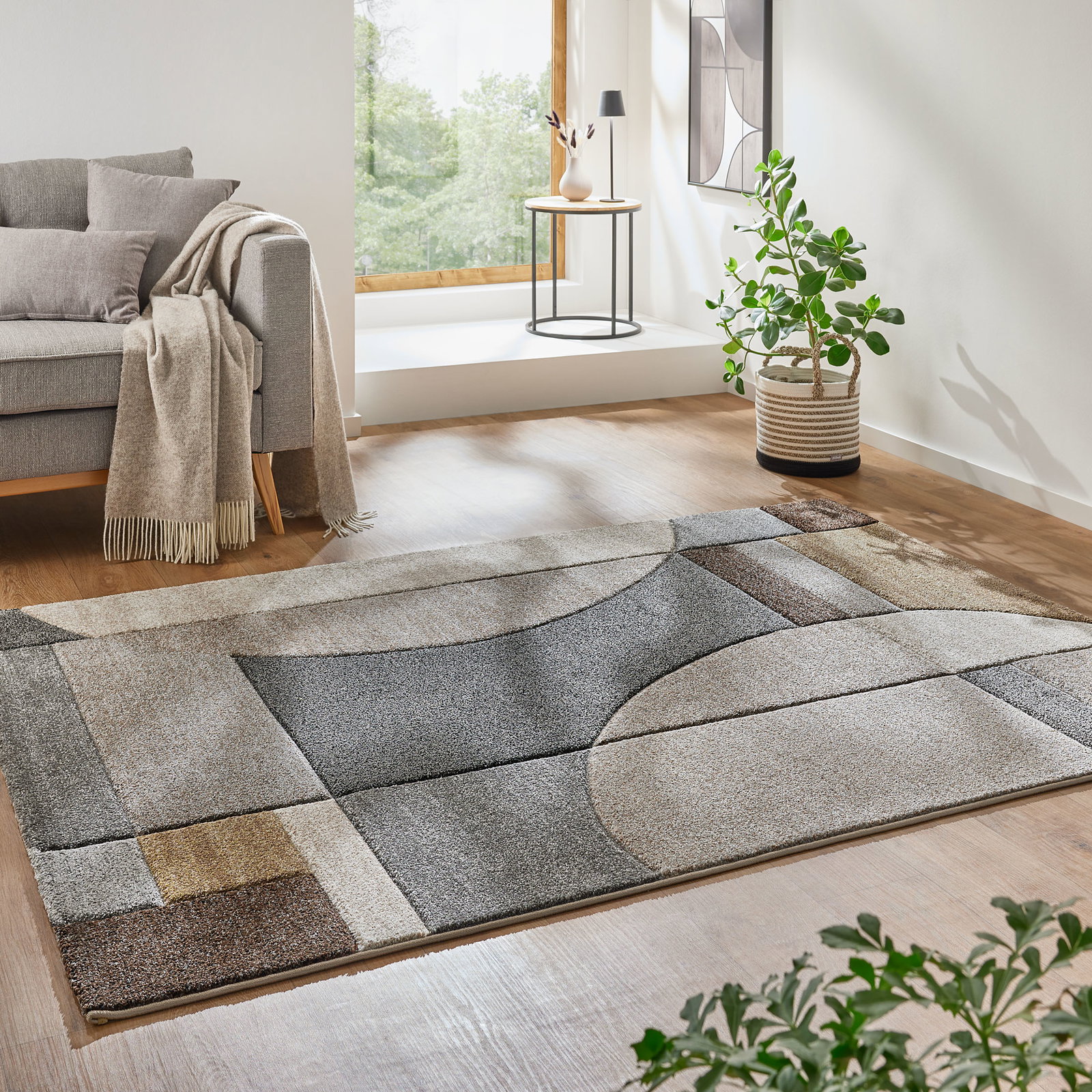 Kibek Moderner Teppich - Stampino Braun 200 x 290 cm