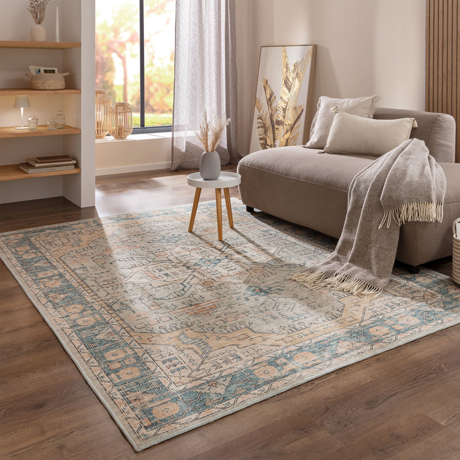 Kibek Vintage-Teppich - Naliya Blau 90 x 160 cm