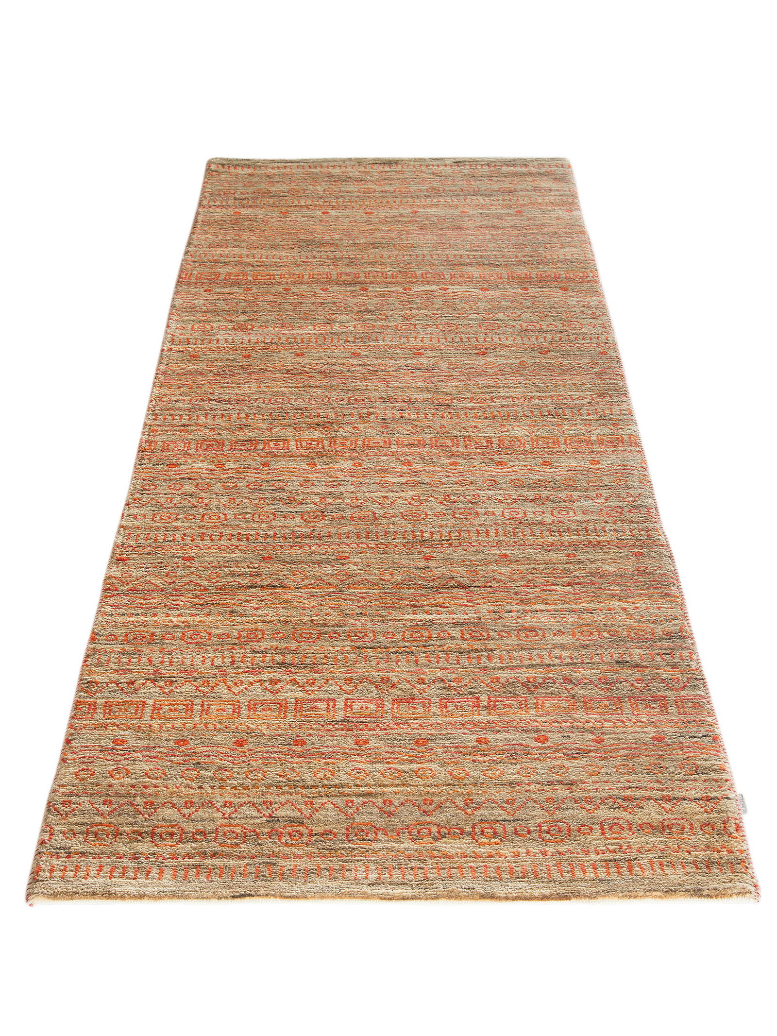 Kibek Unikat / Einzelstück - Contemporary Gabbeh Beige 70 x 250 cm 100% Schurwolle