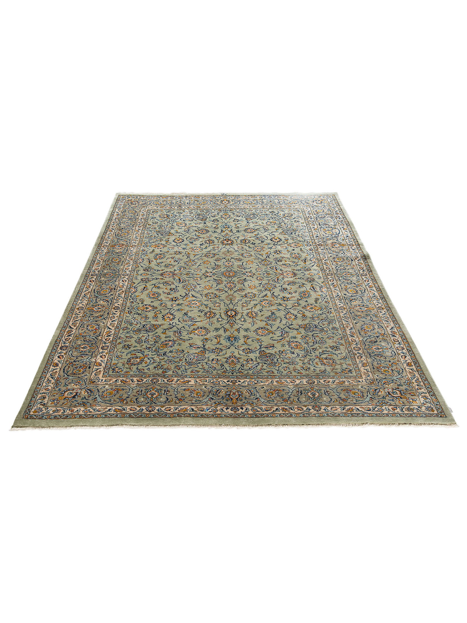 Kibek Unikat / Einzelstück - Kaschmar Kafi Grün 250 x 350 cm 100% Schurwolle