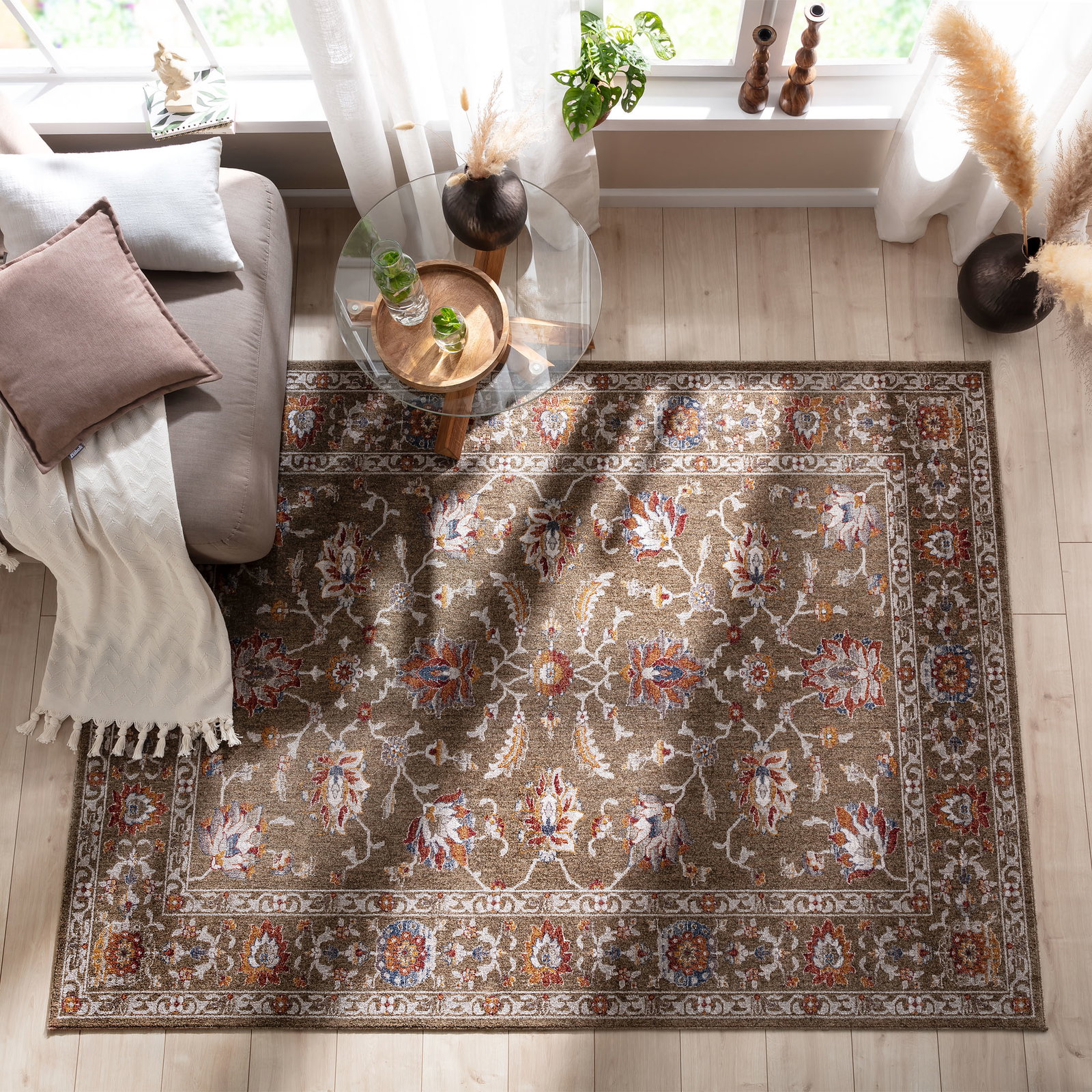 Kibek Orient-Teppich - Tandara Grün 240 x 340 cm 100 % Polyester