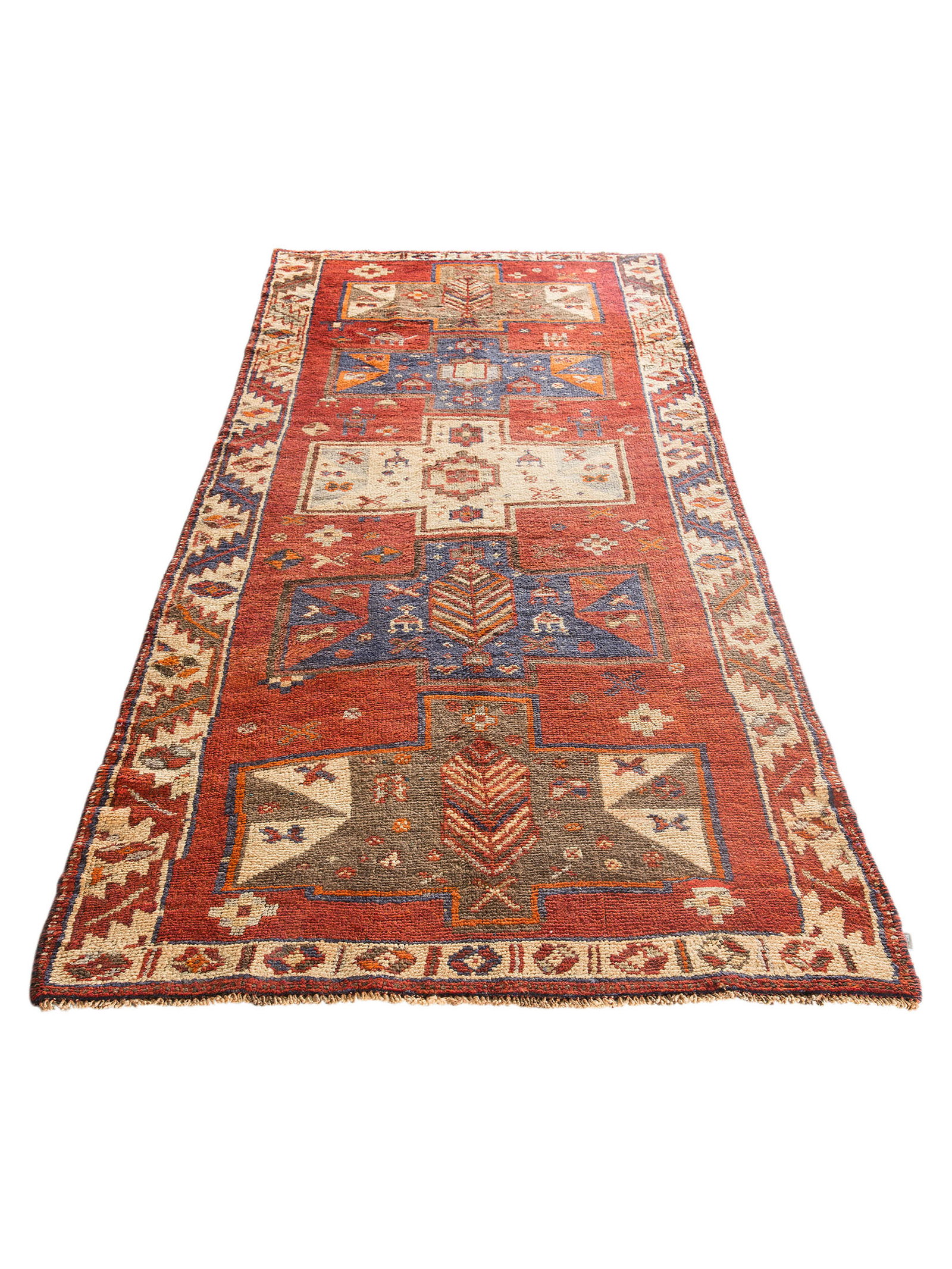 Kibek Unikat / Einzelstück - Lori Vintage Rot 80 x 350 cm 100% Schurwolle