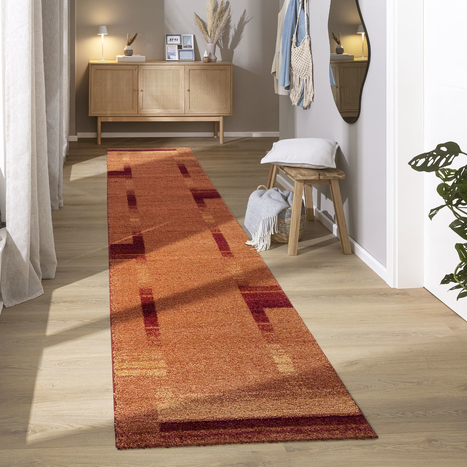 Kibek Moderner Teppich - Night Life Orange 80 x 300 cm