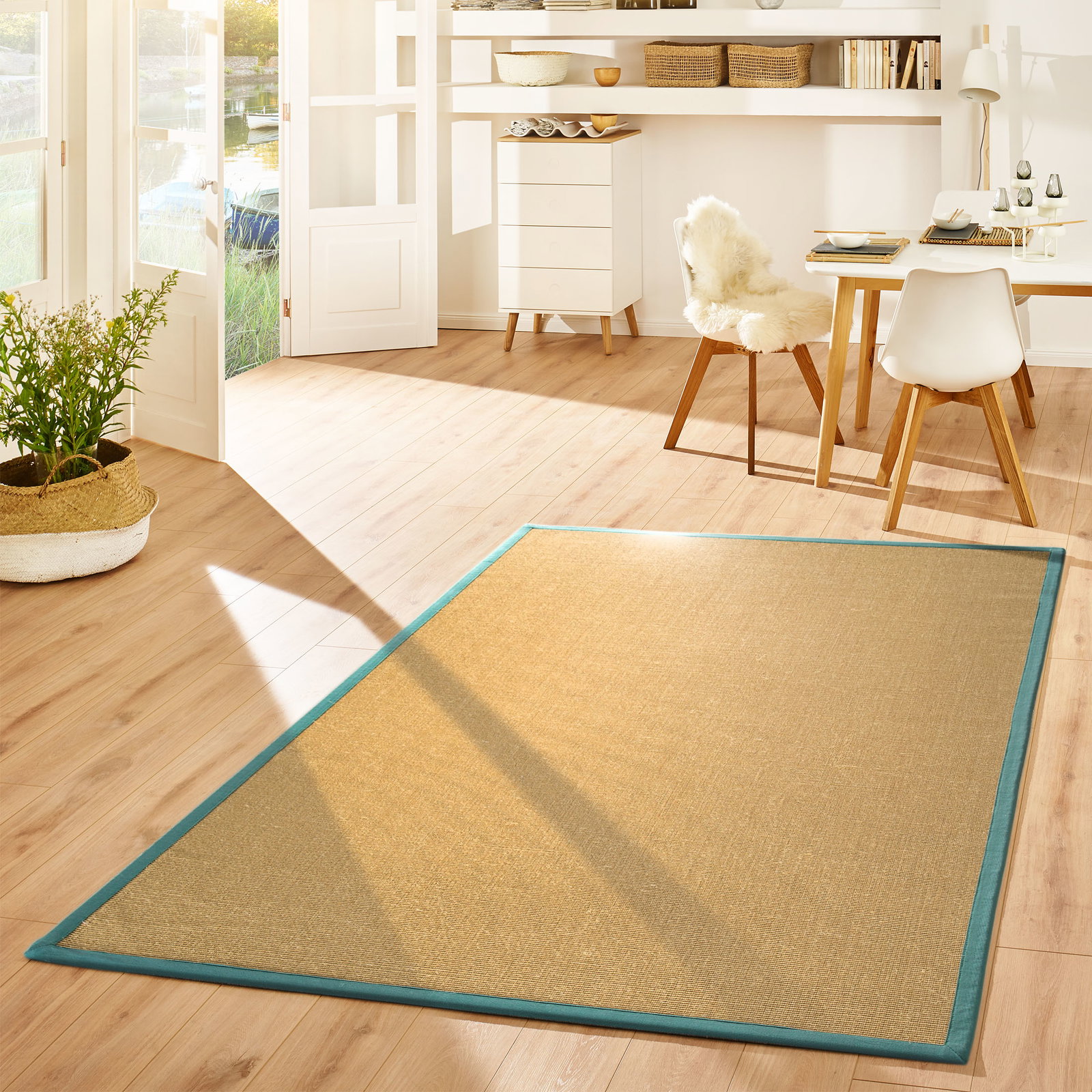 Kibek Sisal-Teppich - Aruba Nature Grün 110 x 170 cm Sisal