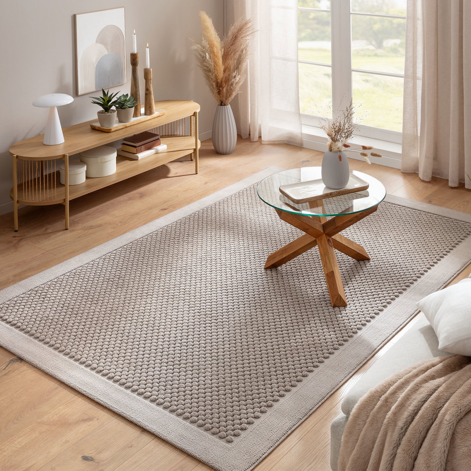 Kibek Moderner Teppich - Matala Grau 80 x 150 cm