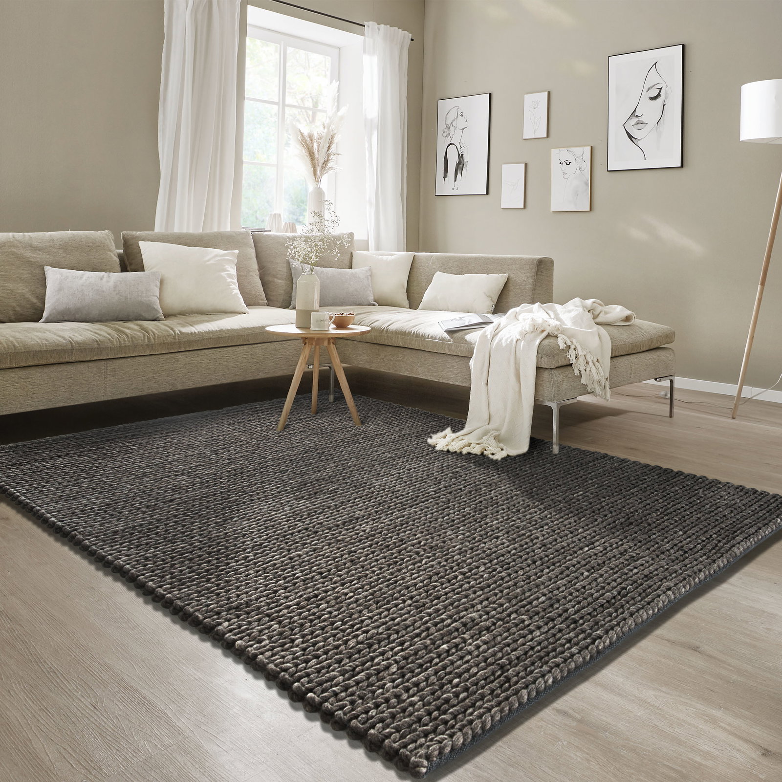 Kibek Woll-Teppich - Wool Empire Grau 200 x 300 cm