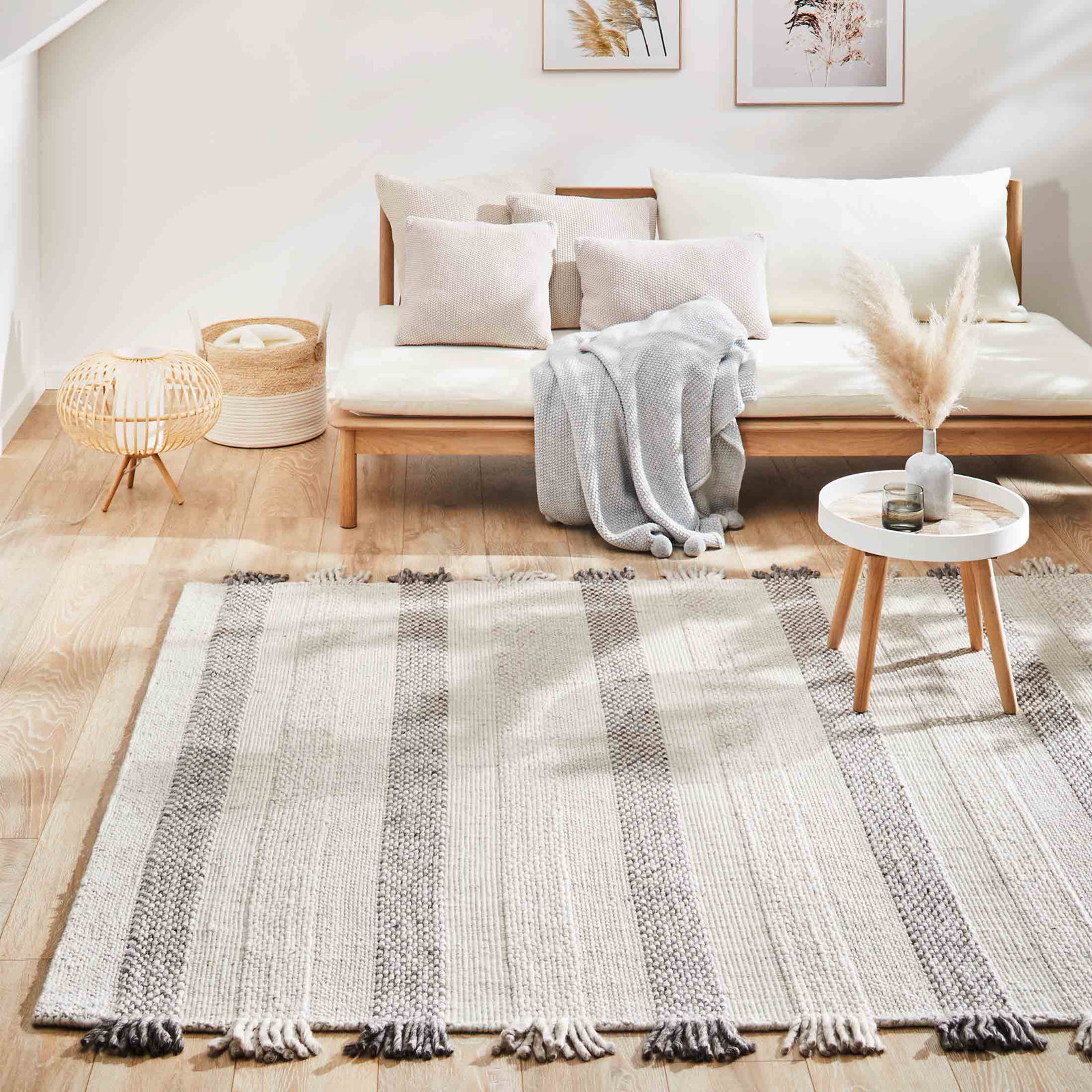 Kibek Flachgewebe-Teppich - Finnbo Beige 90 x 160 cm