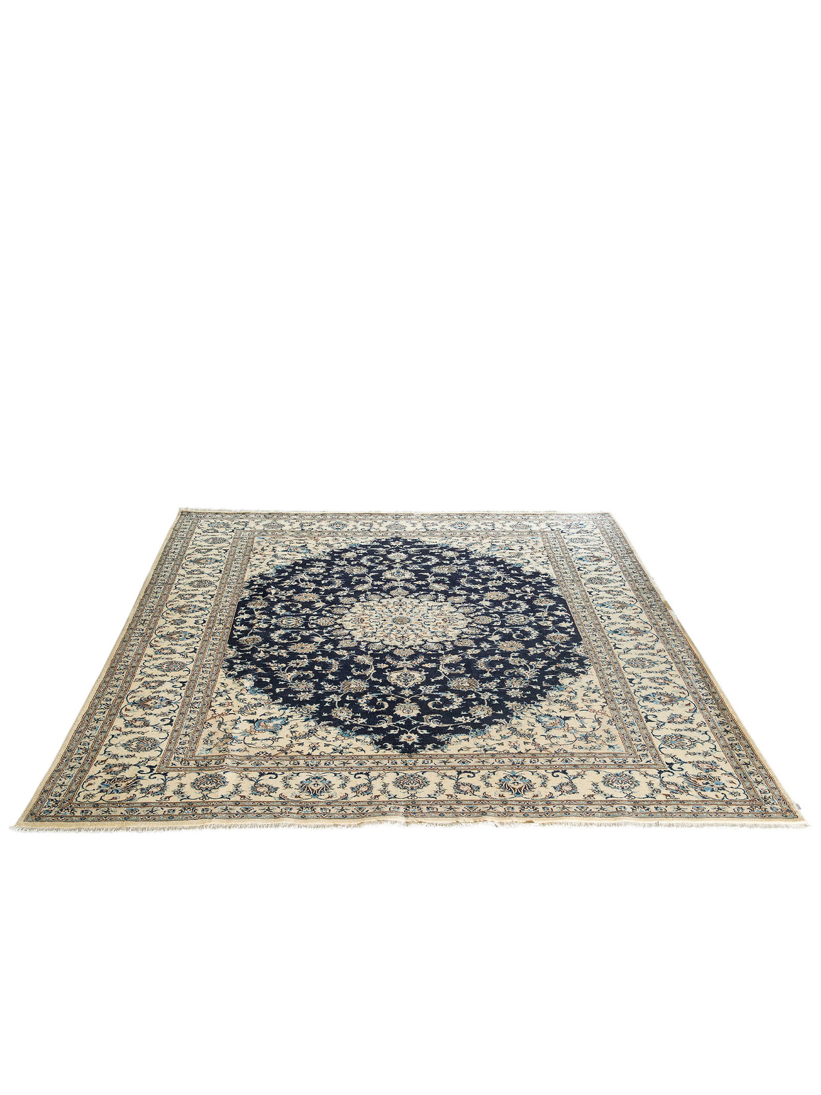Kibek Unikat / Einzelstück - Kaschmar Nain 12 Lah Blau 300 x 400 cm 95% Schurwolle, 5% Seide