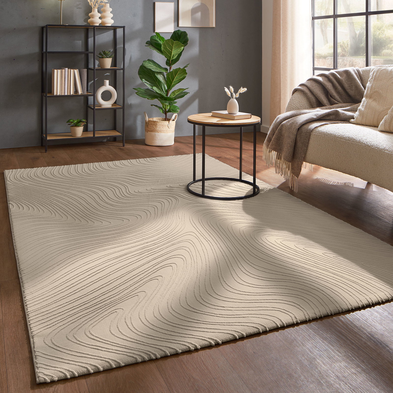 Kibek Moderner Teppich - Lacanau Beige 160 x 230 cm